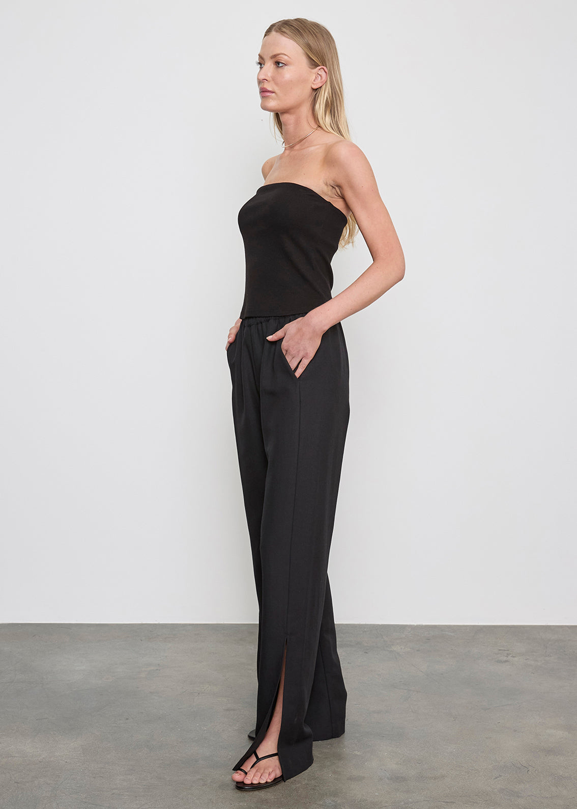Twill Slash Pant | Black