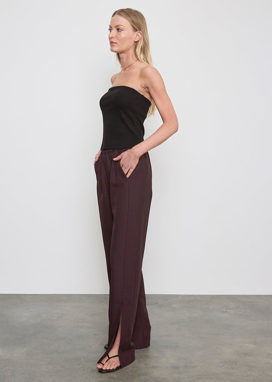 Twill Slash Pant | Black Orchid
