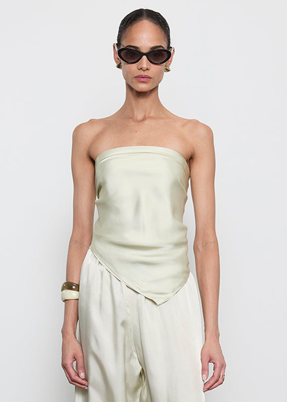 Fluid Twill Scarf Top | Beach Glass