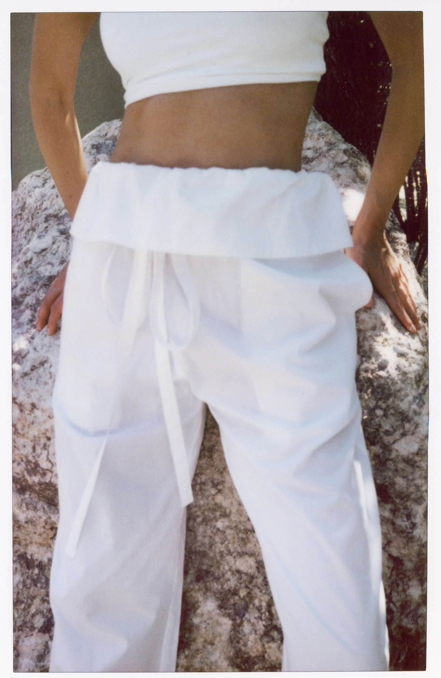 Cotton Peplum Pant | White – Enza Costa