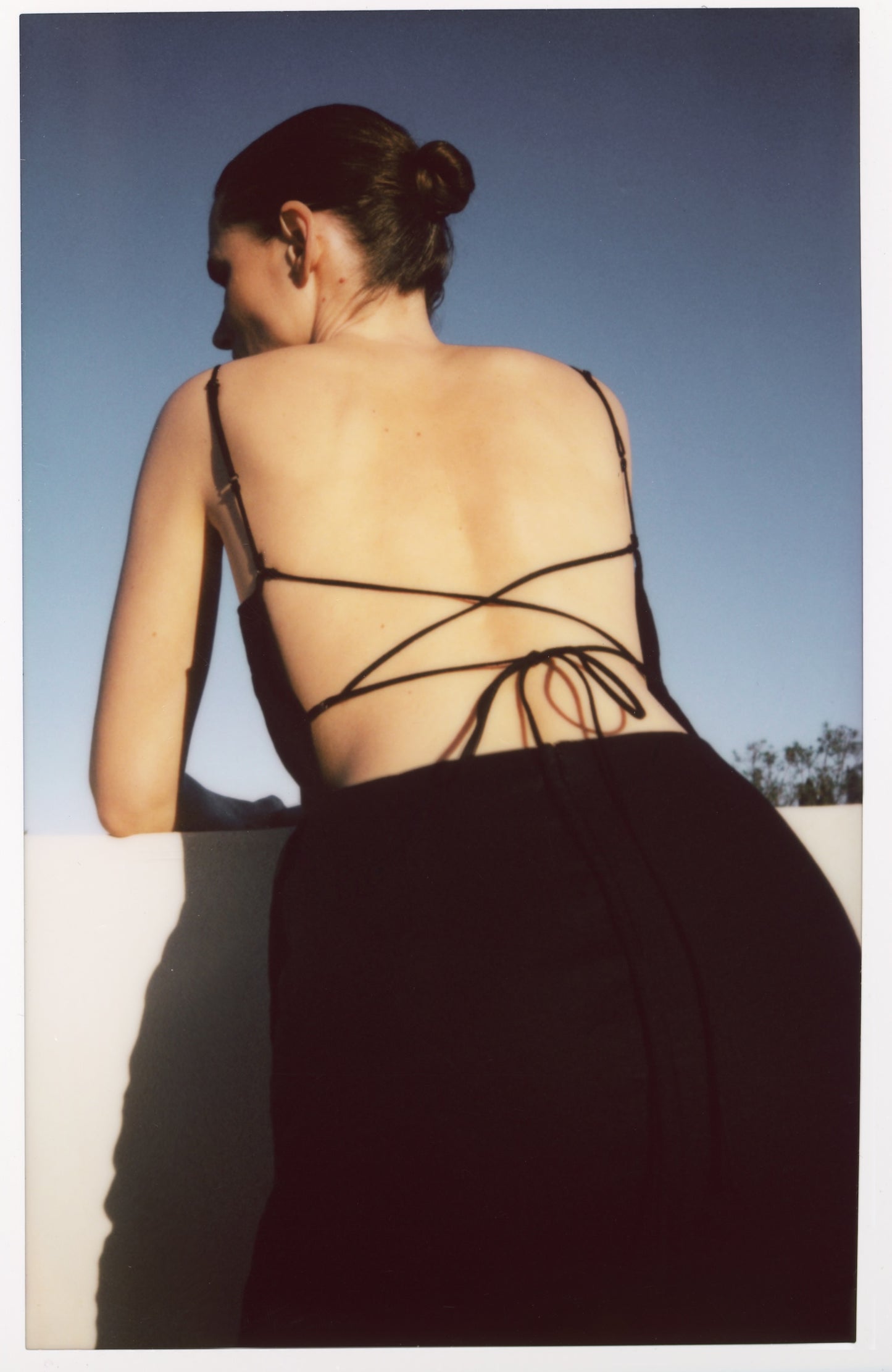Linen Apron Mini Dress | Black