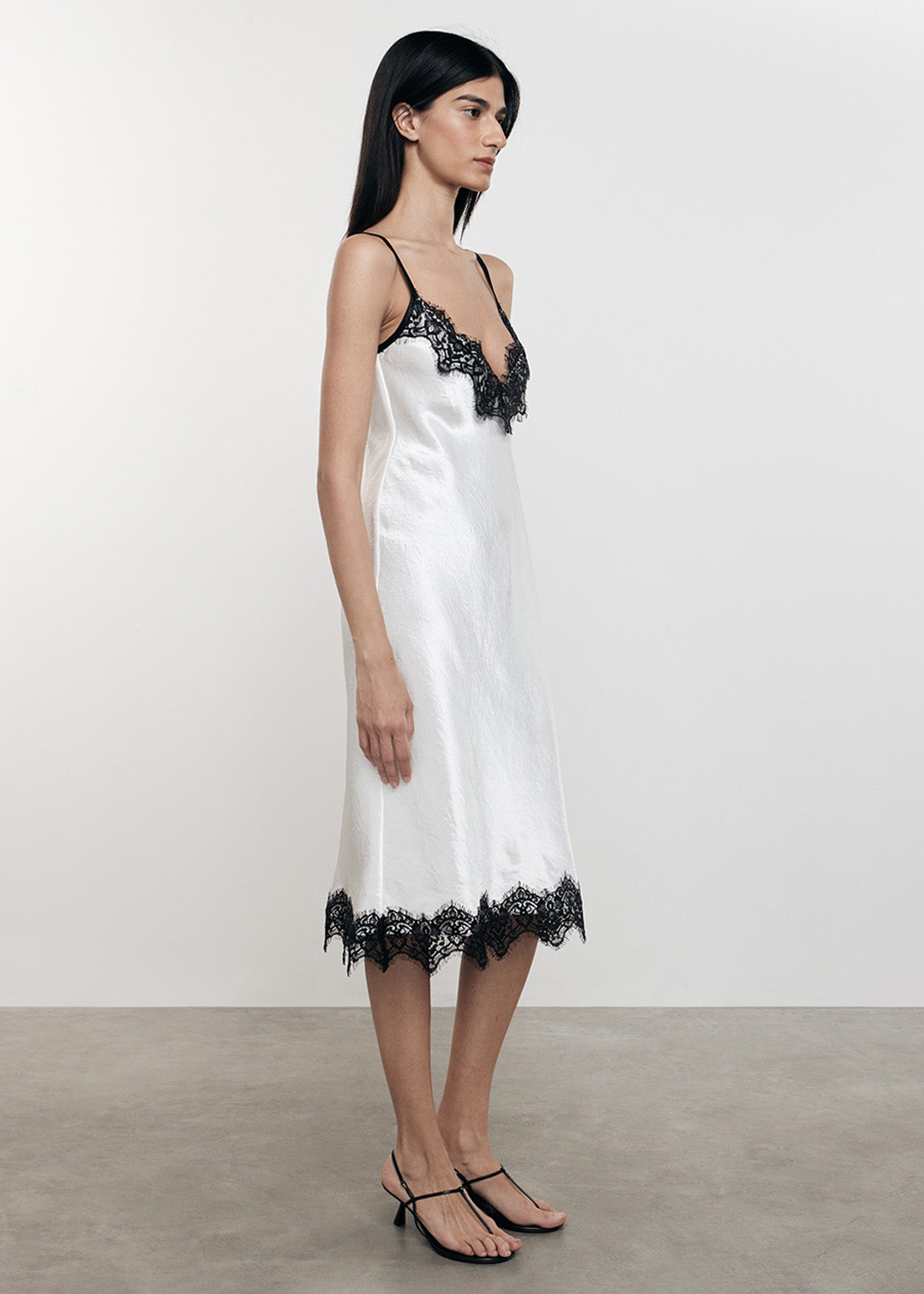Hammered Satin Slip Dress | Off White