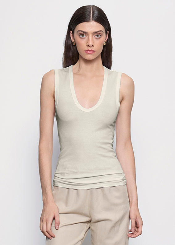 Supima Cotton Essential Sleeveless U | Beach Glass