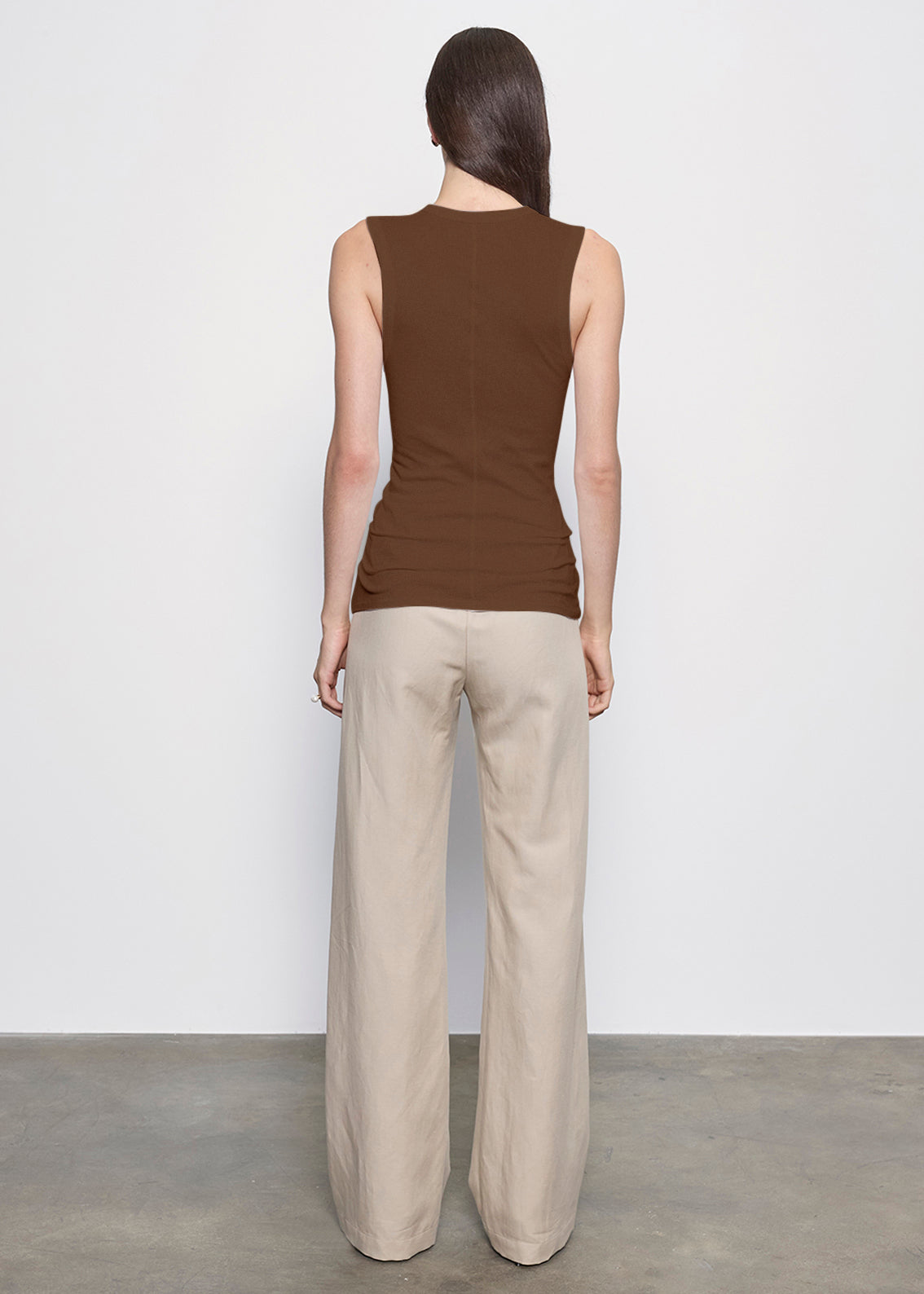 Supima Cotton Essential Sleeveless U | Chocolate
