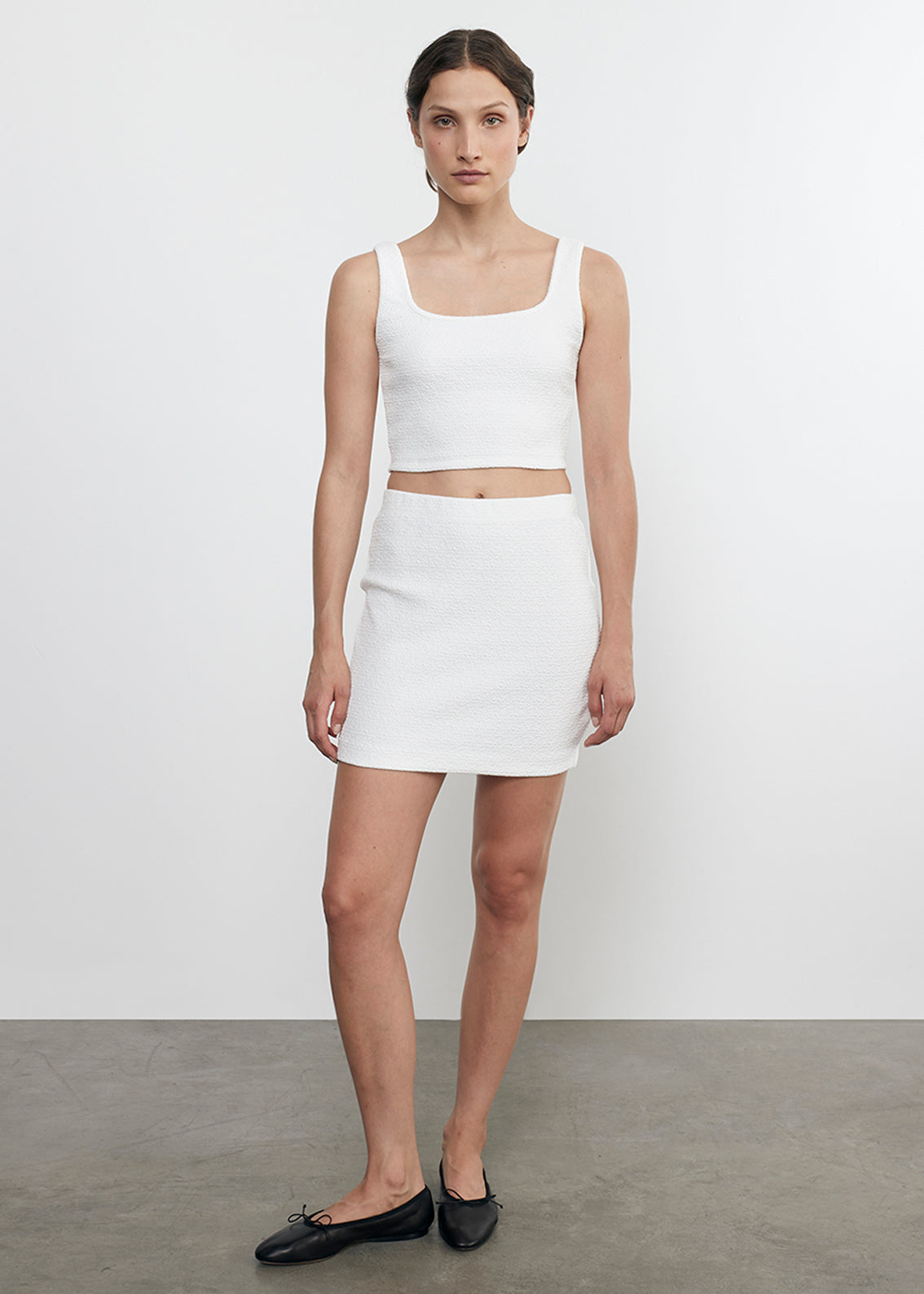 Jacquard Mini Skirt in Off White