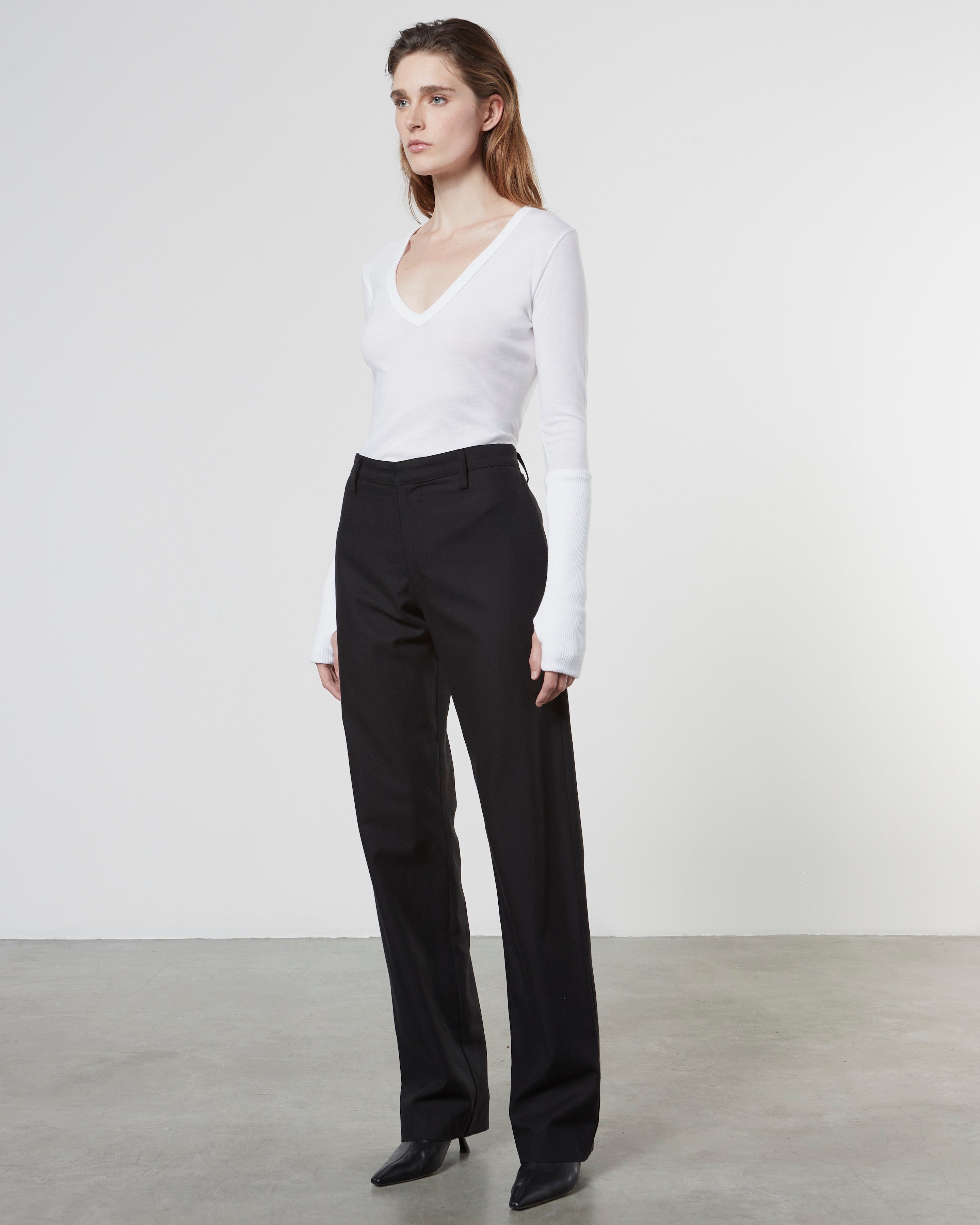 Wide crease-leg trousers - Black - Ladies | H&M IN