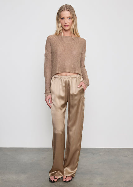 Silk Satin Everywhere Pant | Beige – Enza Costa