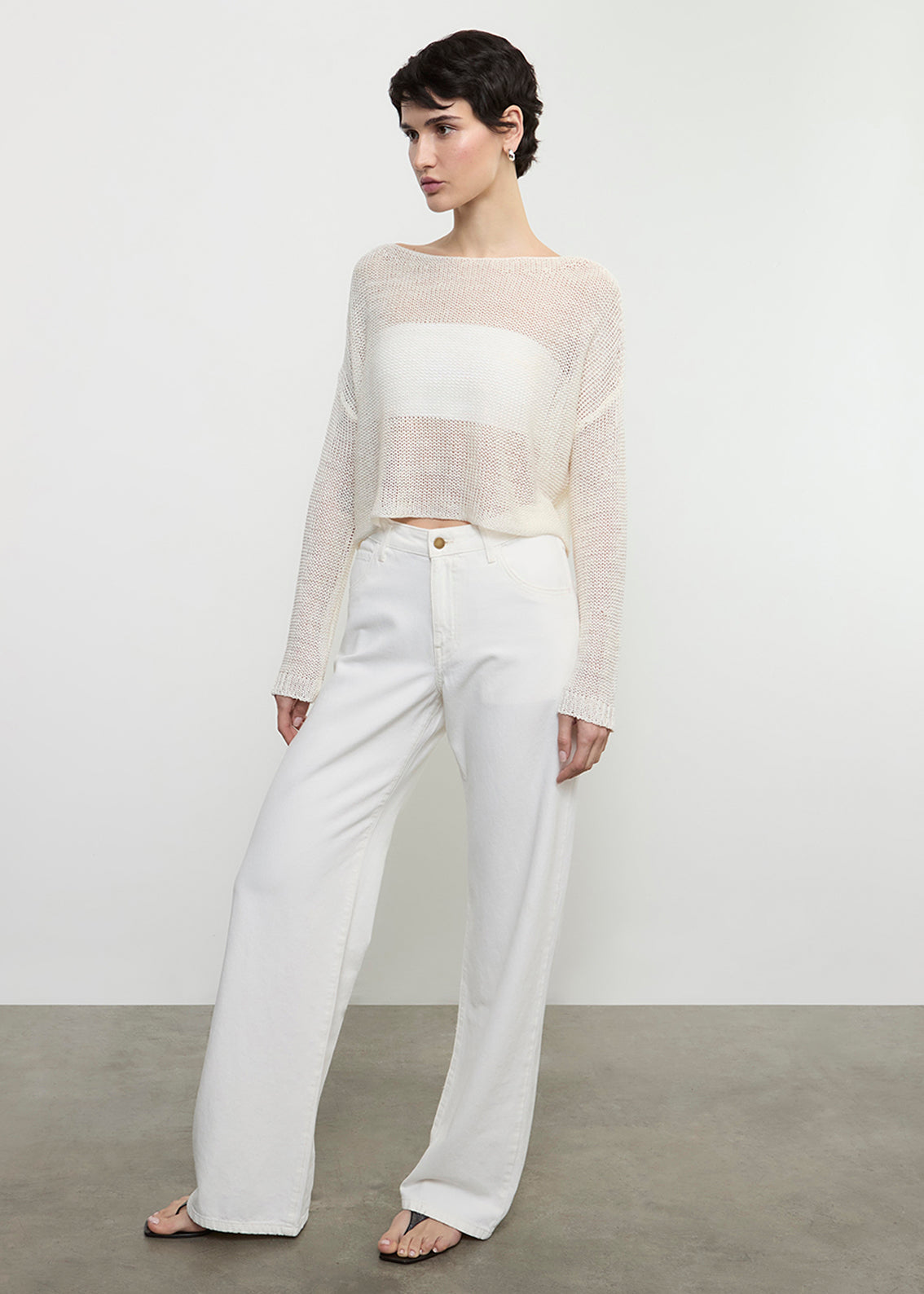 Slouchy Straight Jean in Italian Denim | Ecru