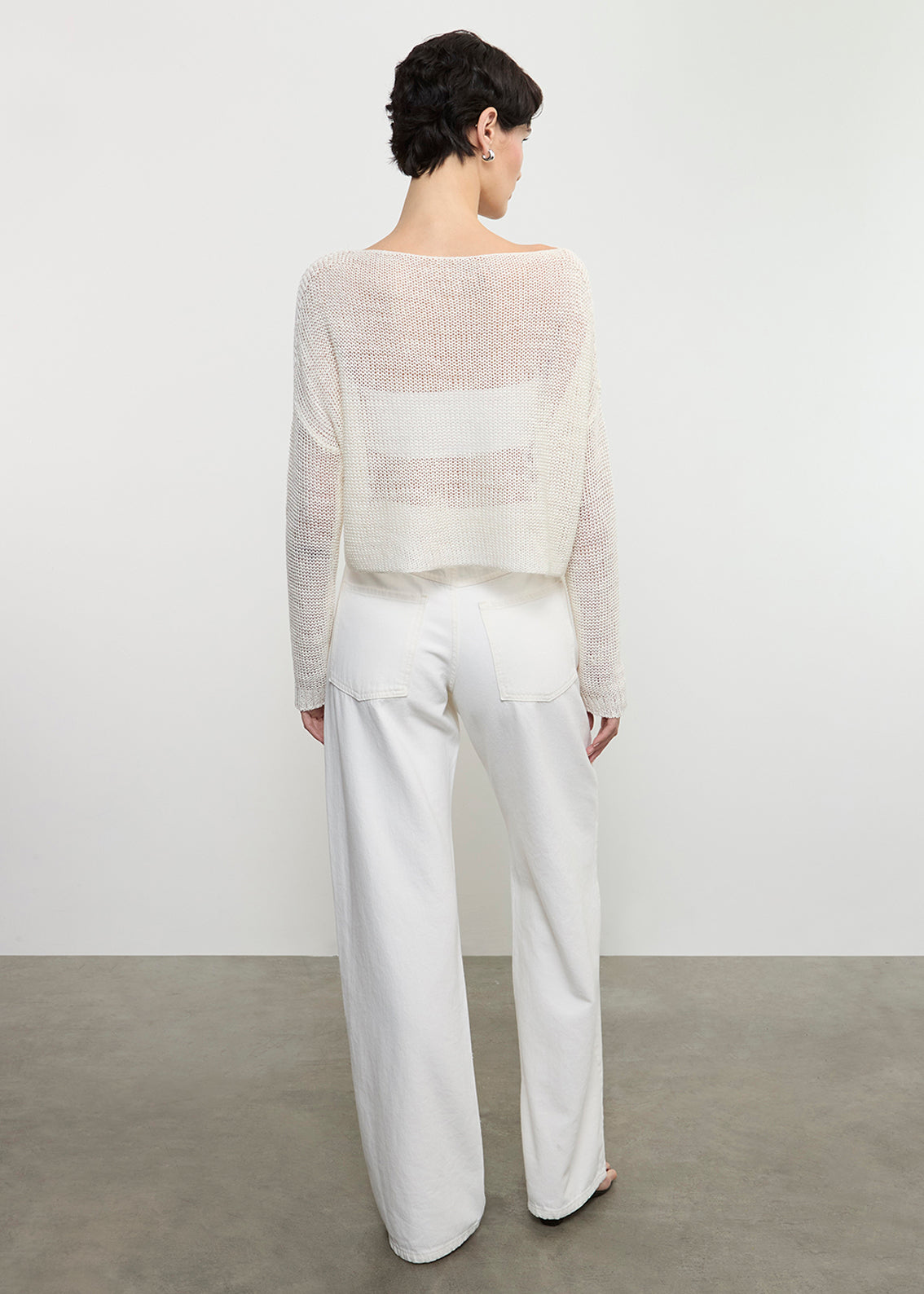 Slouchy Straight Jean in Italian Denim | Ecru