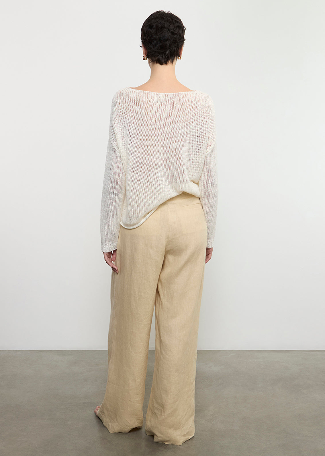 Linen Pleated Trouser | Blonde