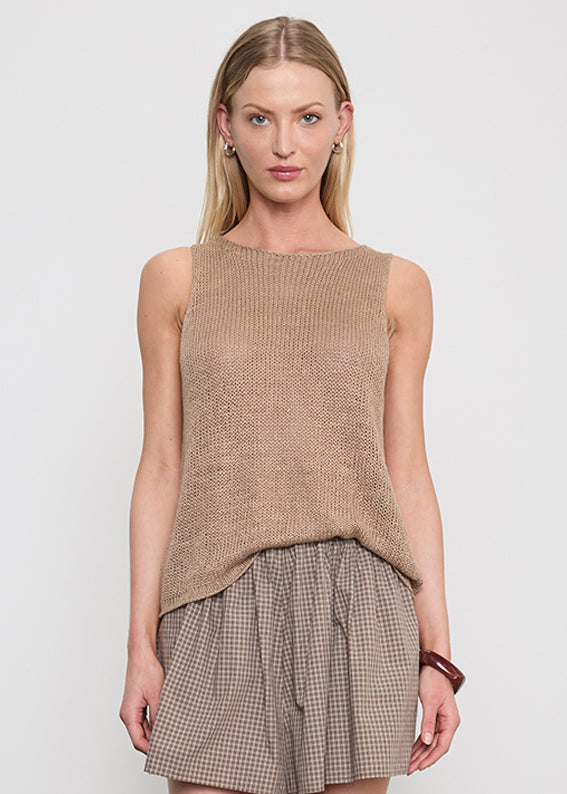 Linen Open Knit Tank | Flax