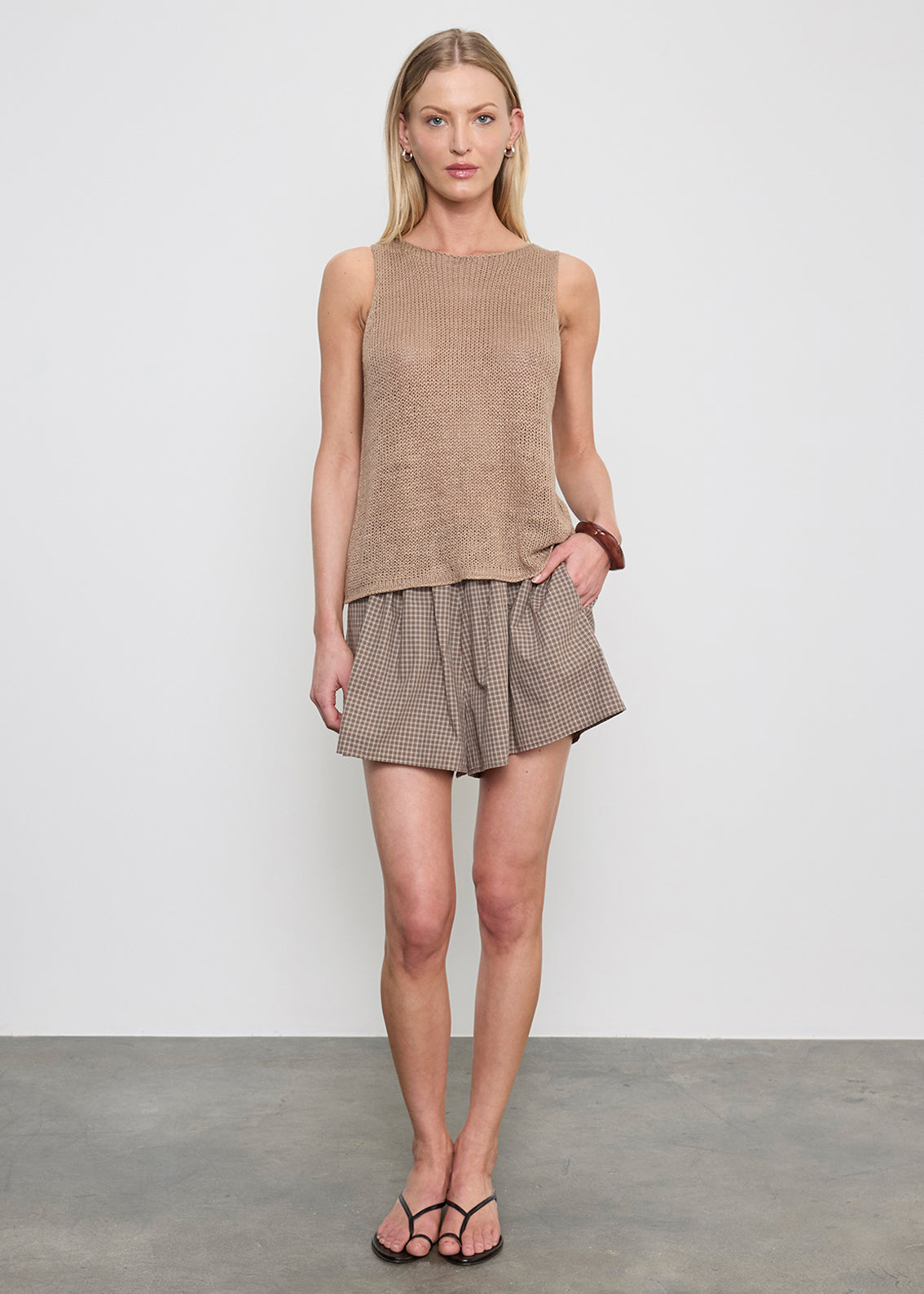 Linen Open Knit Tank | Flax