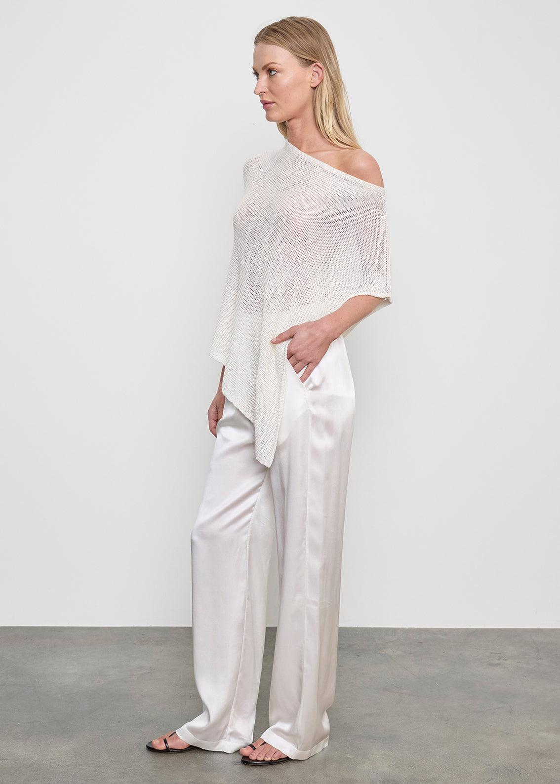 Silk Satin Everywhere Pant | Off White