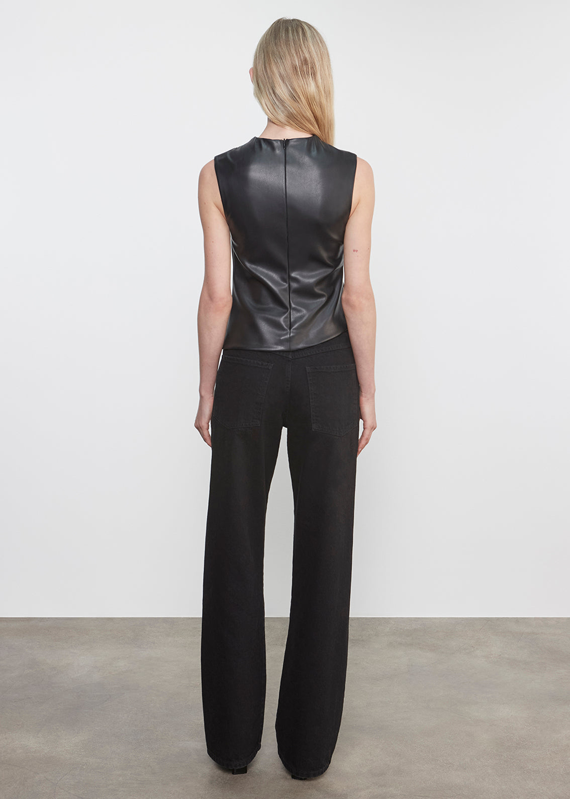 Leather Twist Top | Black