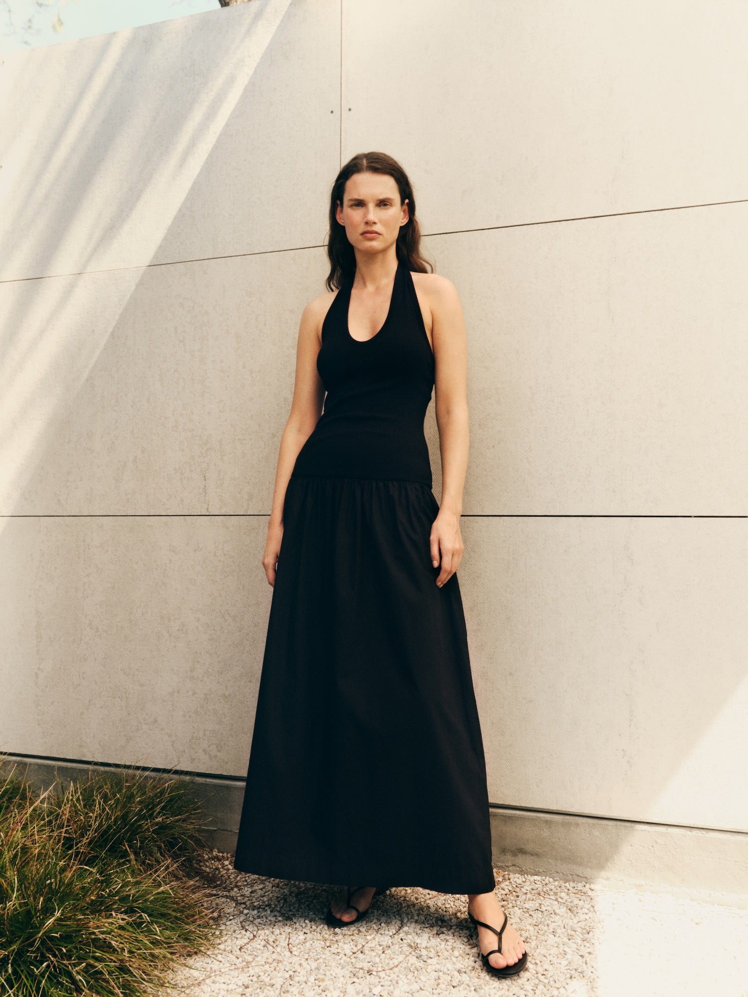Cotton Halter Dress | Black