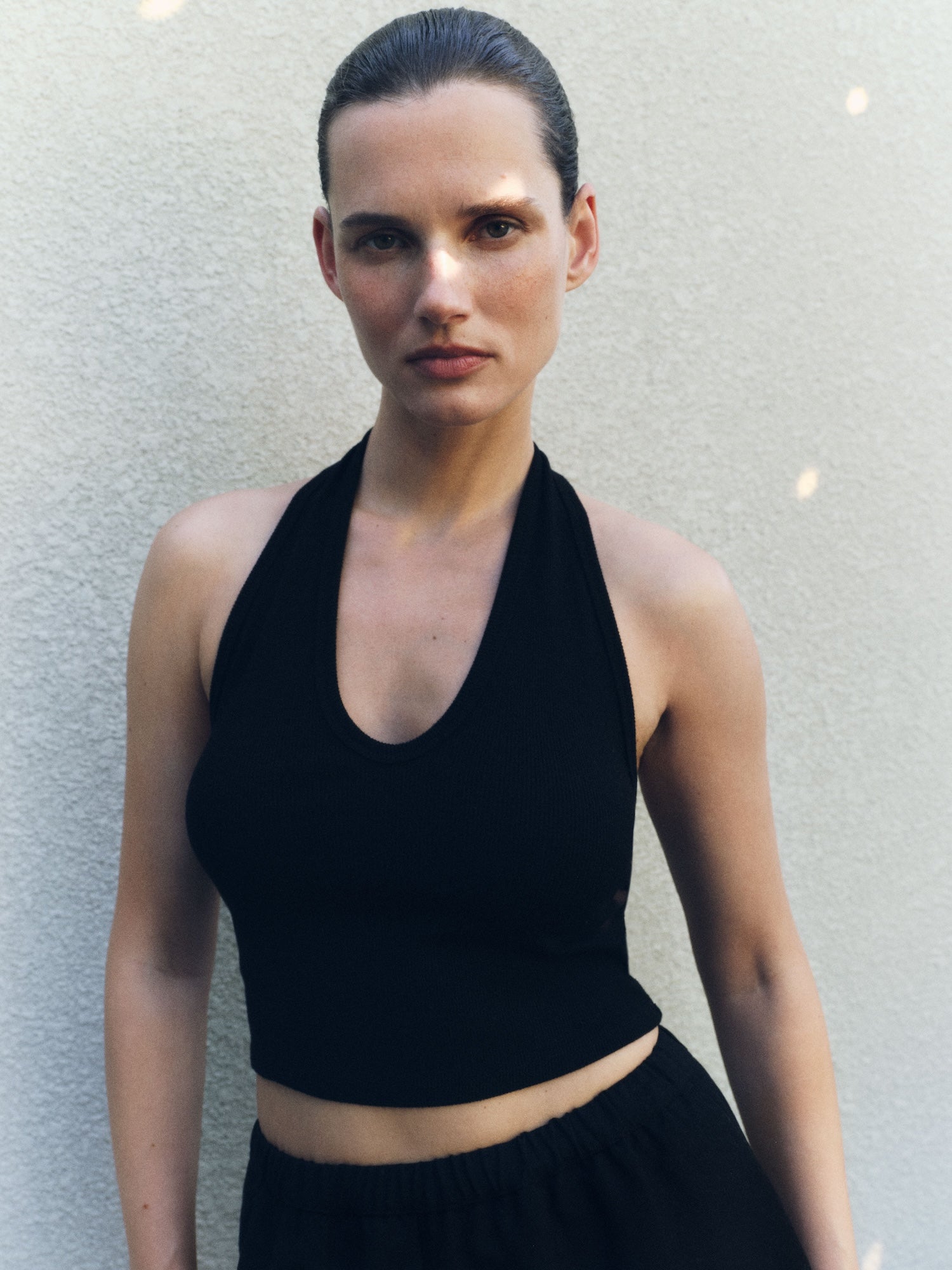 Silk Rib U Halter | Black