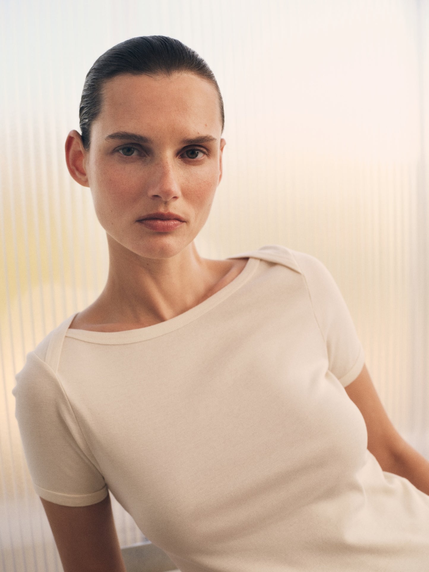 Supima Cotton Bateau Tee | White
