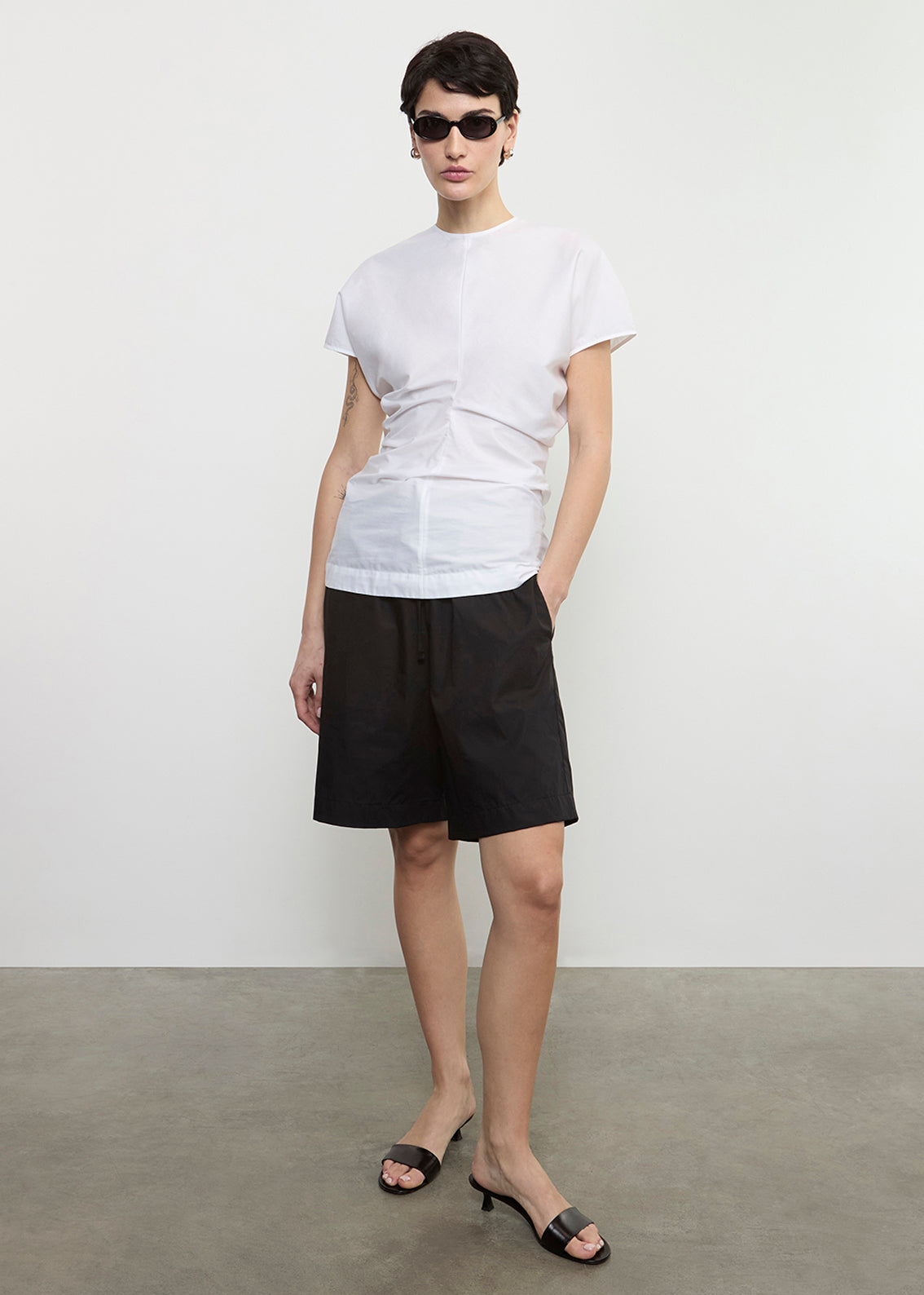 Poplin Curve Top | White