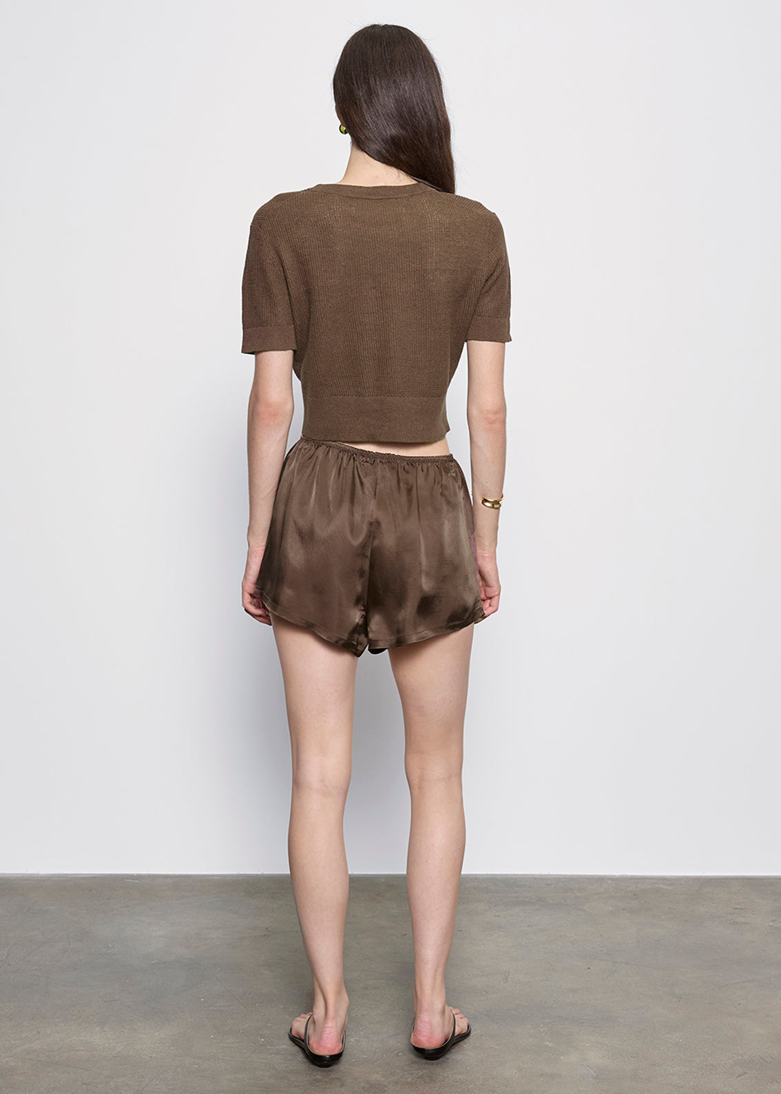Fluid Twill Slip Short | Chocolate