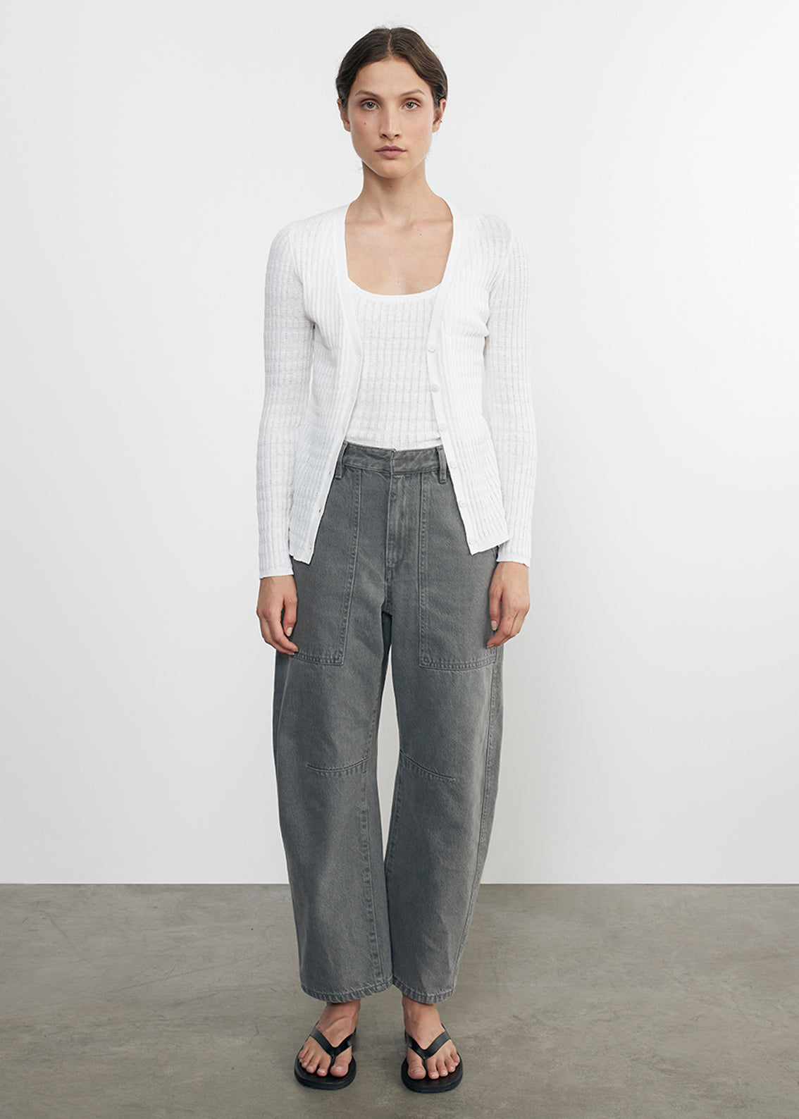 Linen Cotton Sweater Tank | White