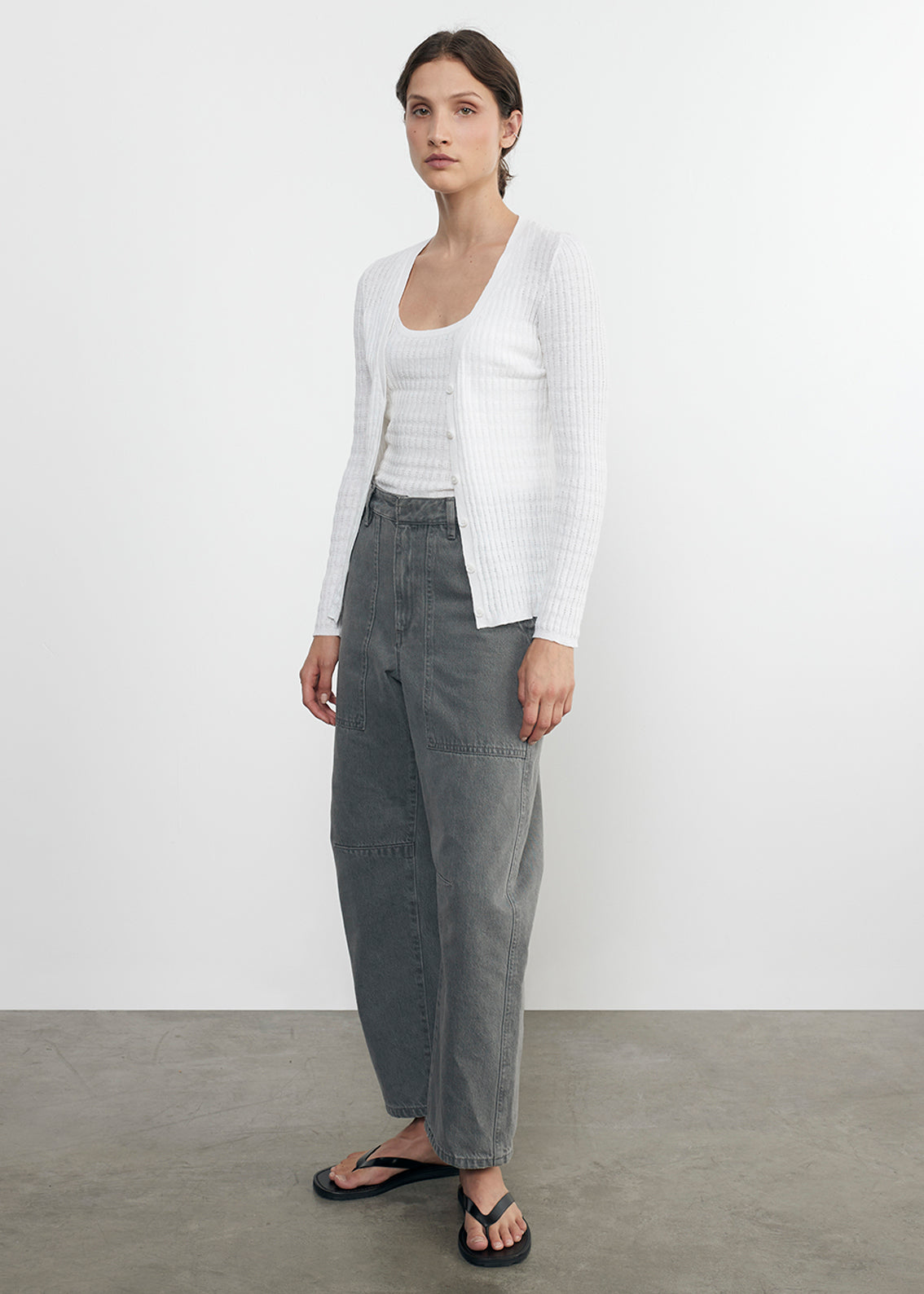 Linen Cotton Sweater Tank | White