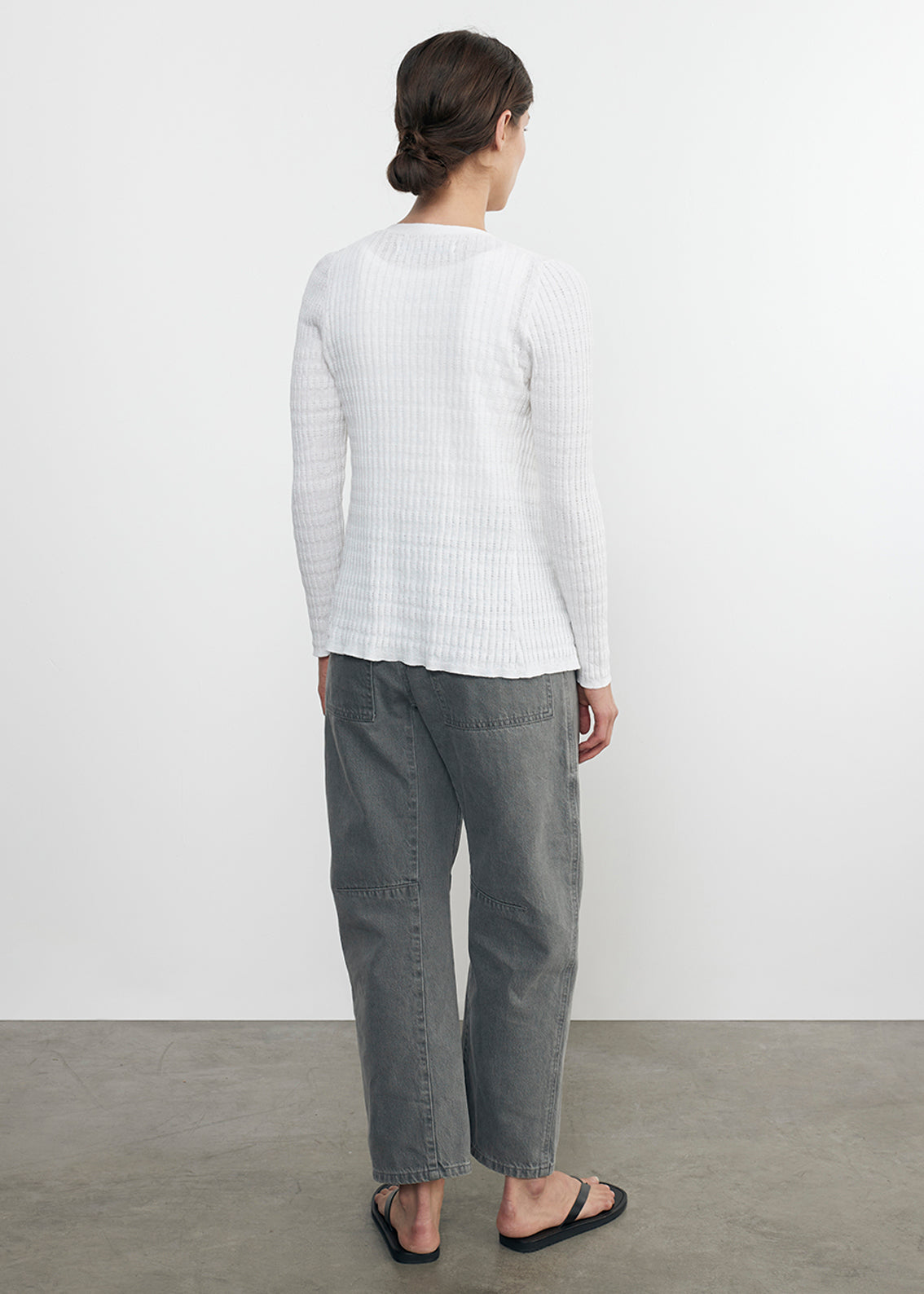 Linen Cotton Sweater Tank | White