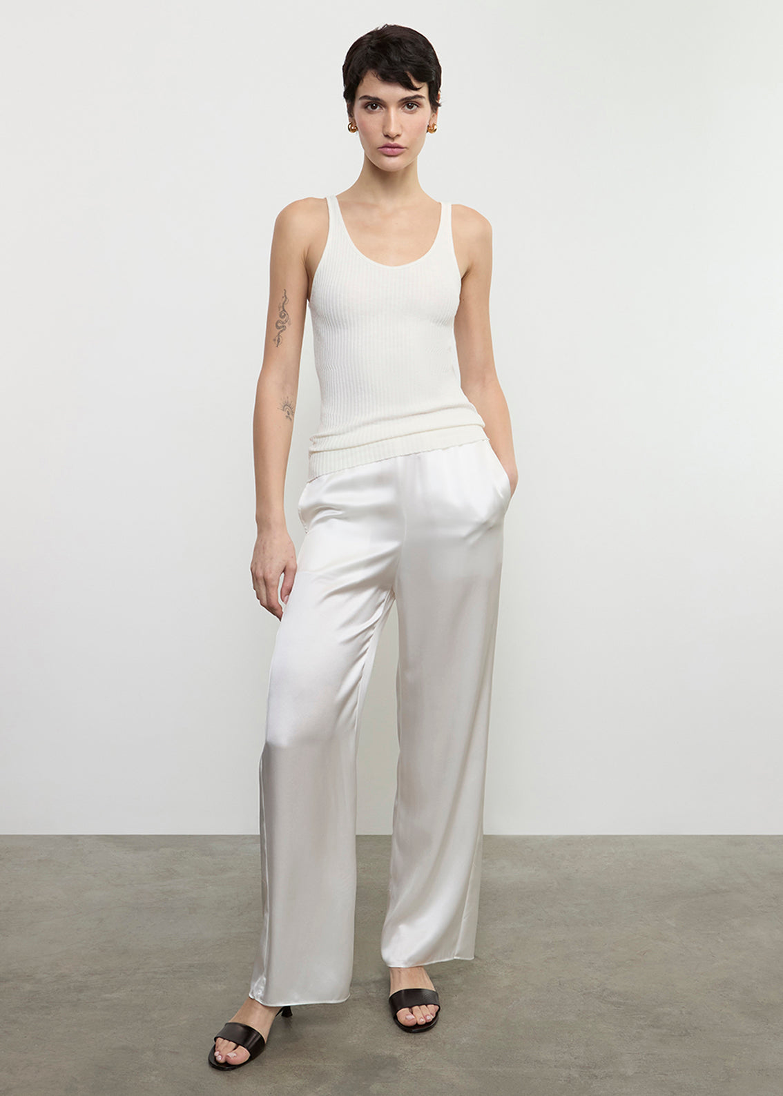 Silk Satin Pantlet | Off White