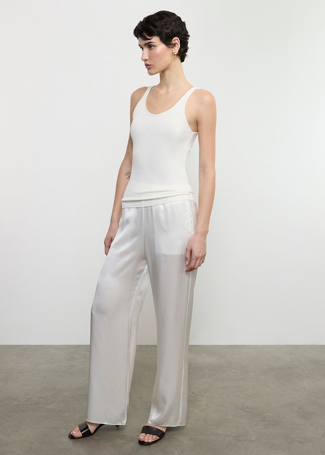 Silk Satin Pantlet | Off White