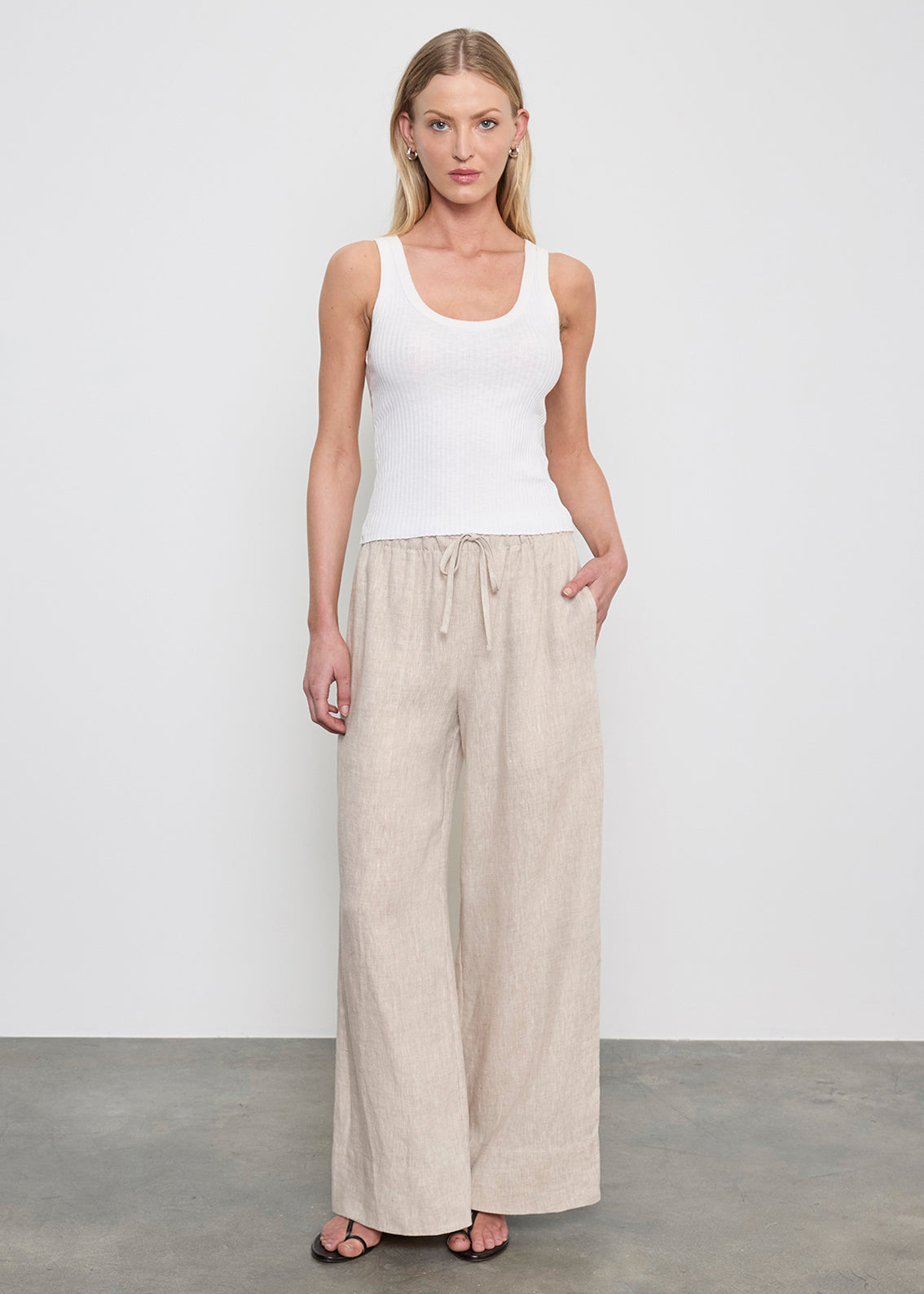 Linen Cropped Summer Pant | Jute Heather