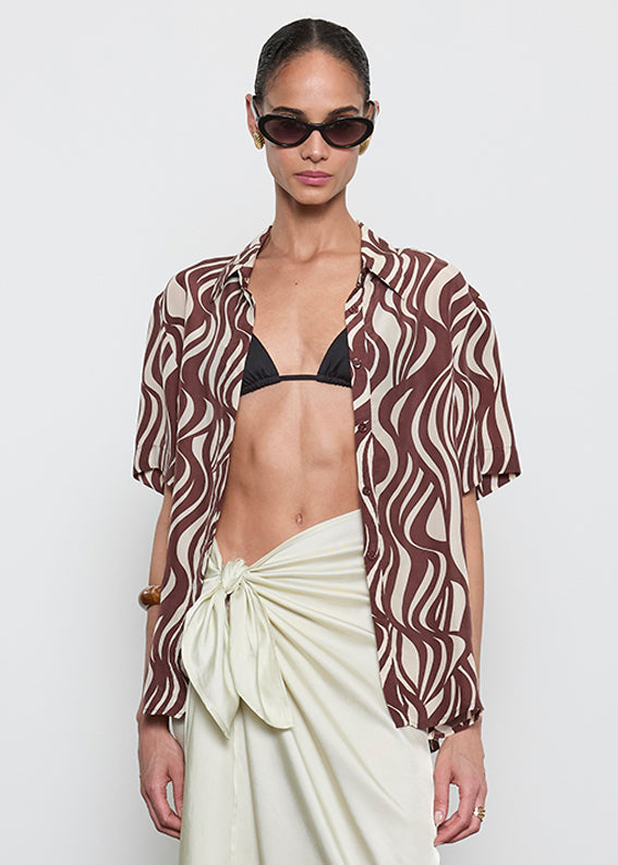 Wave Print Resort Shirt | Wave Print