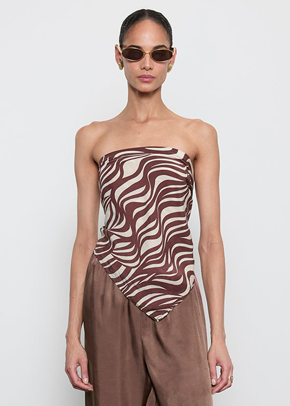 Wave Print Scarf Top | Wave Print