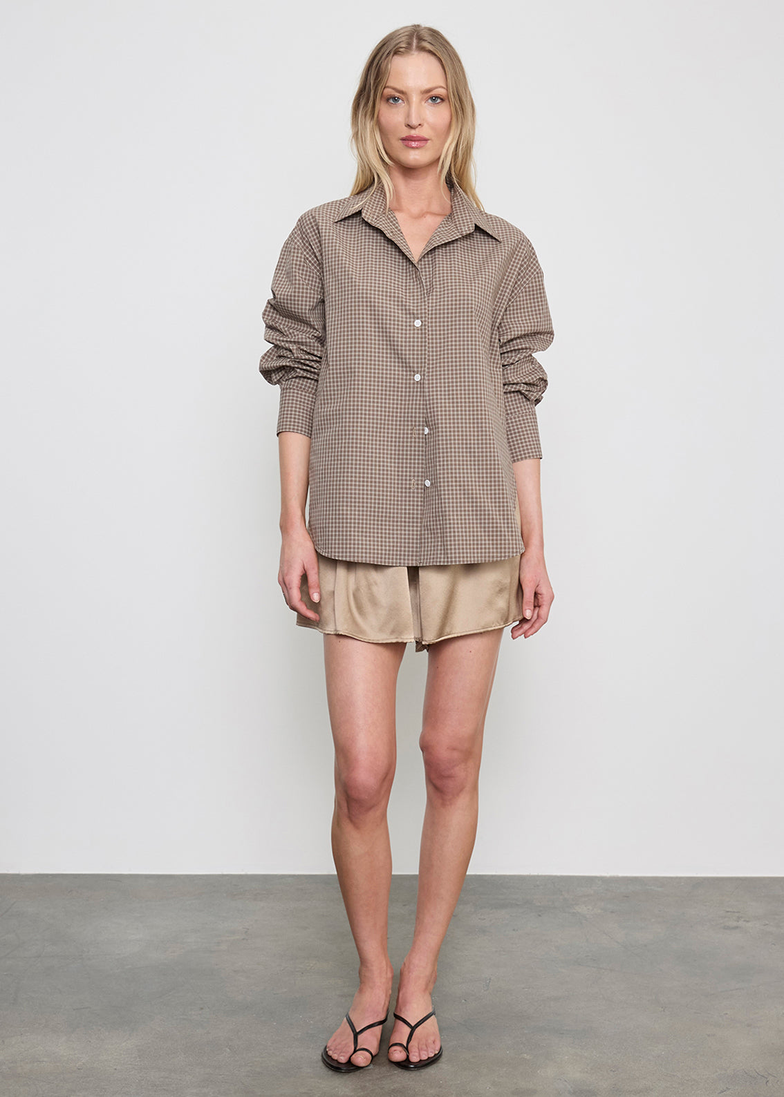 Silk Satin Mini Short | Beige