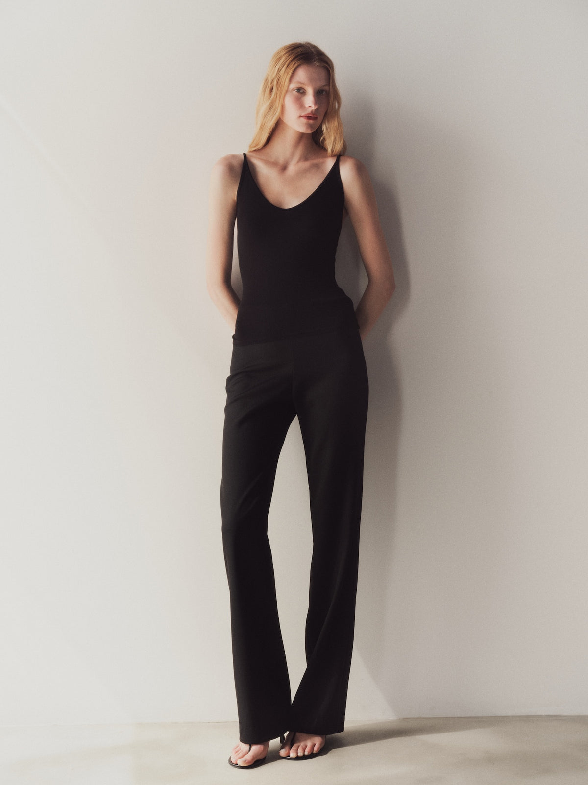 Fluid Silk Rib Cami | Black