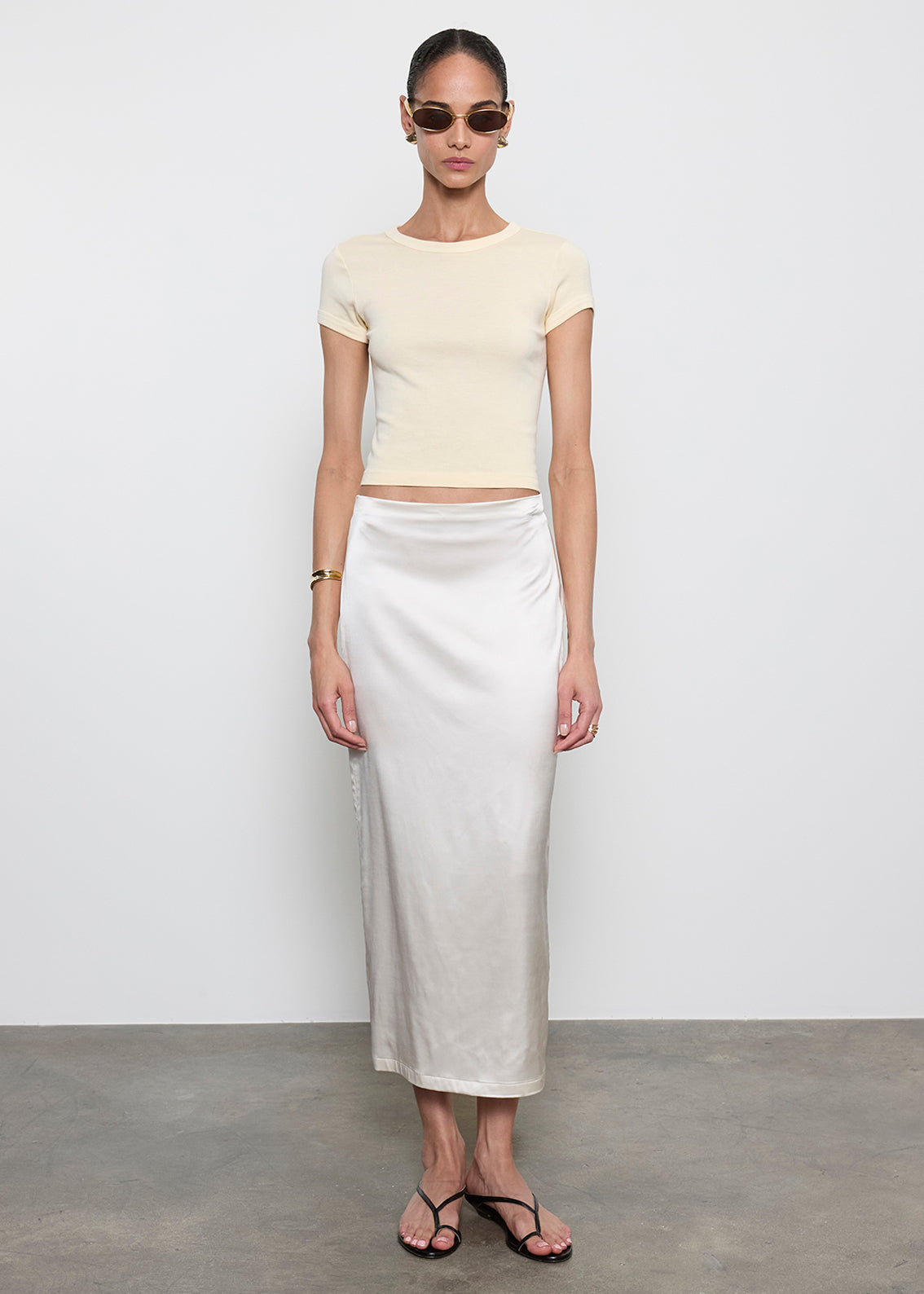 Supima Baby Rib Cropped Tee | Flan