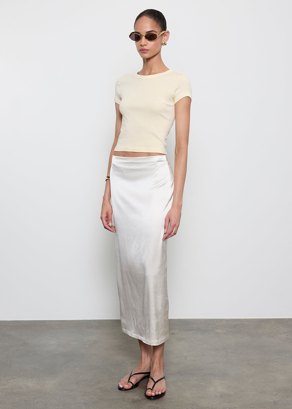 Supima Baby Rib Cropped Tee | Flan