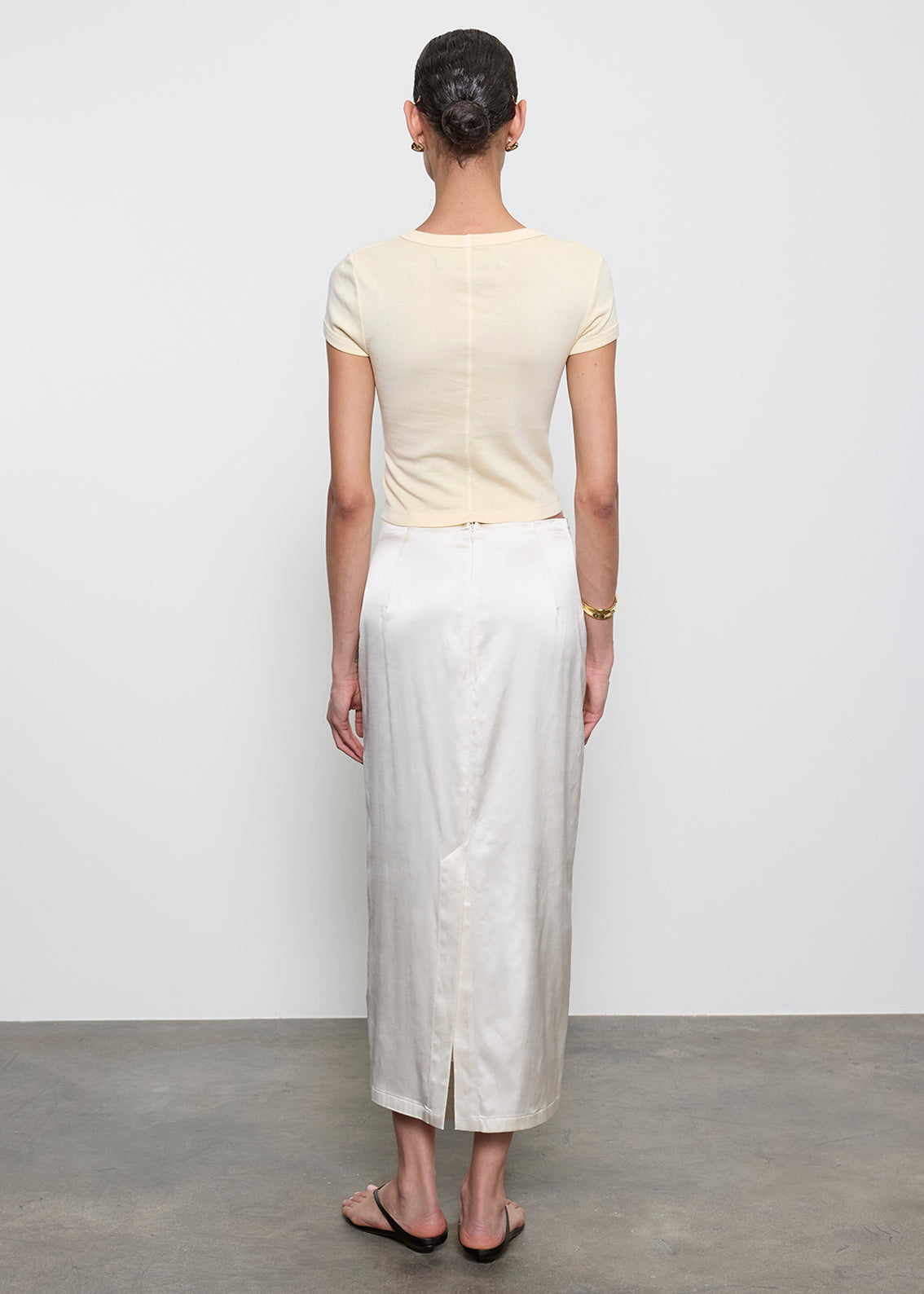 Supima Baby Rib Cropped Tee | Flan