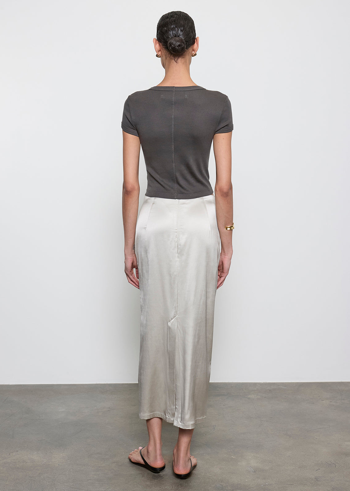 Supima Baby Rib Cropped Tee | Slate