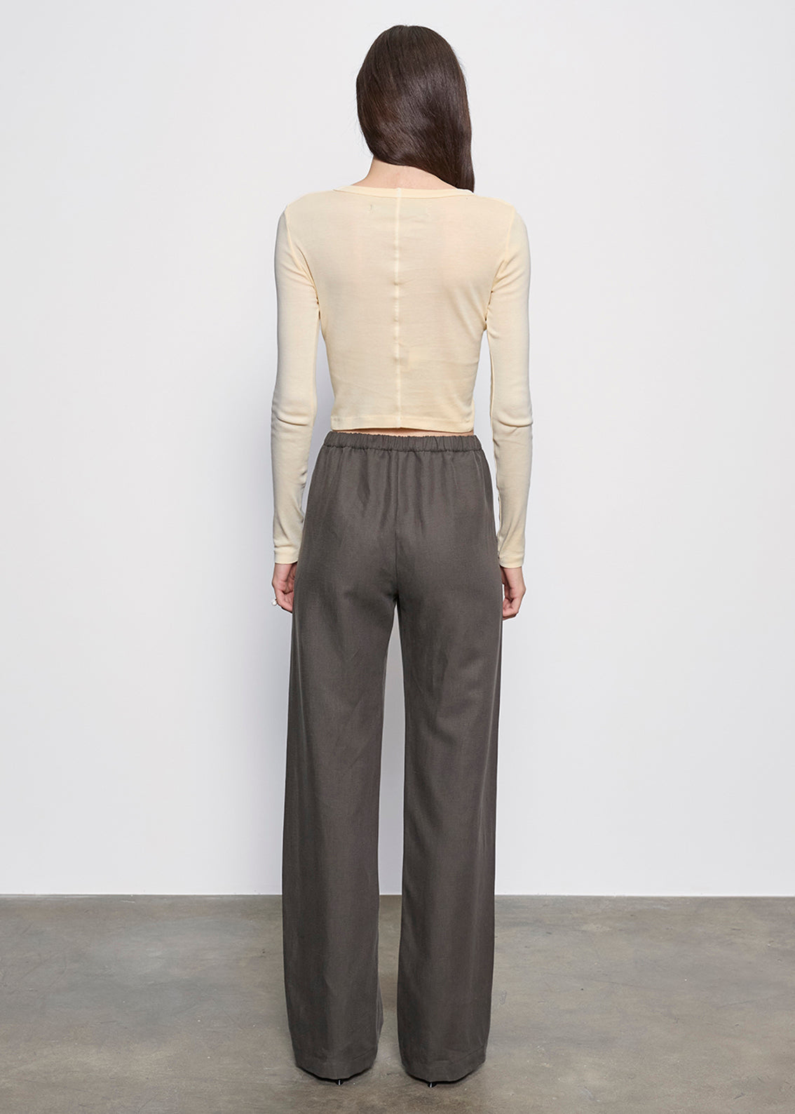 Supima Baby Rib L/S Cropped Top | Flan