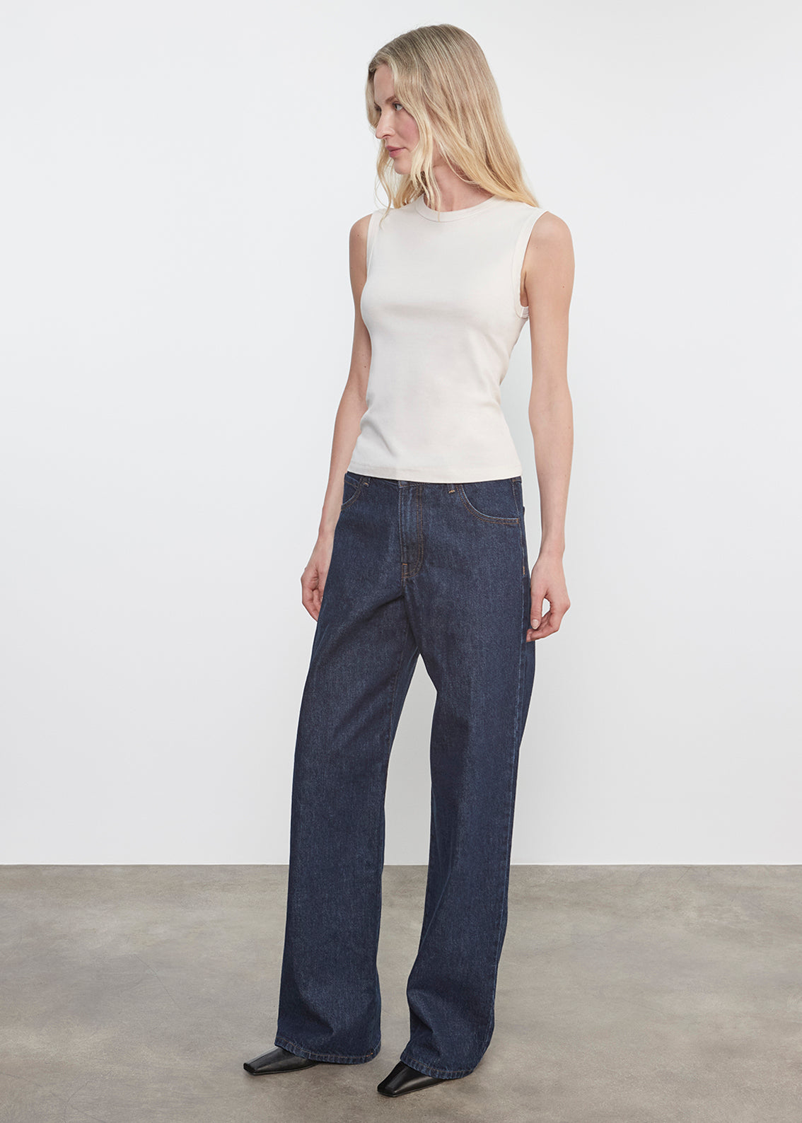 Supima Cotton New Classic Sleeveless Tee | Alabaster – Enza Costa