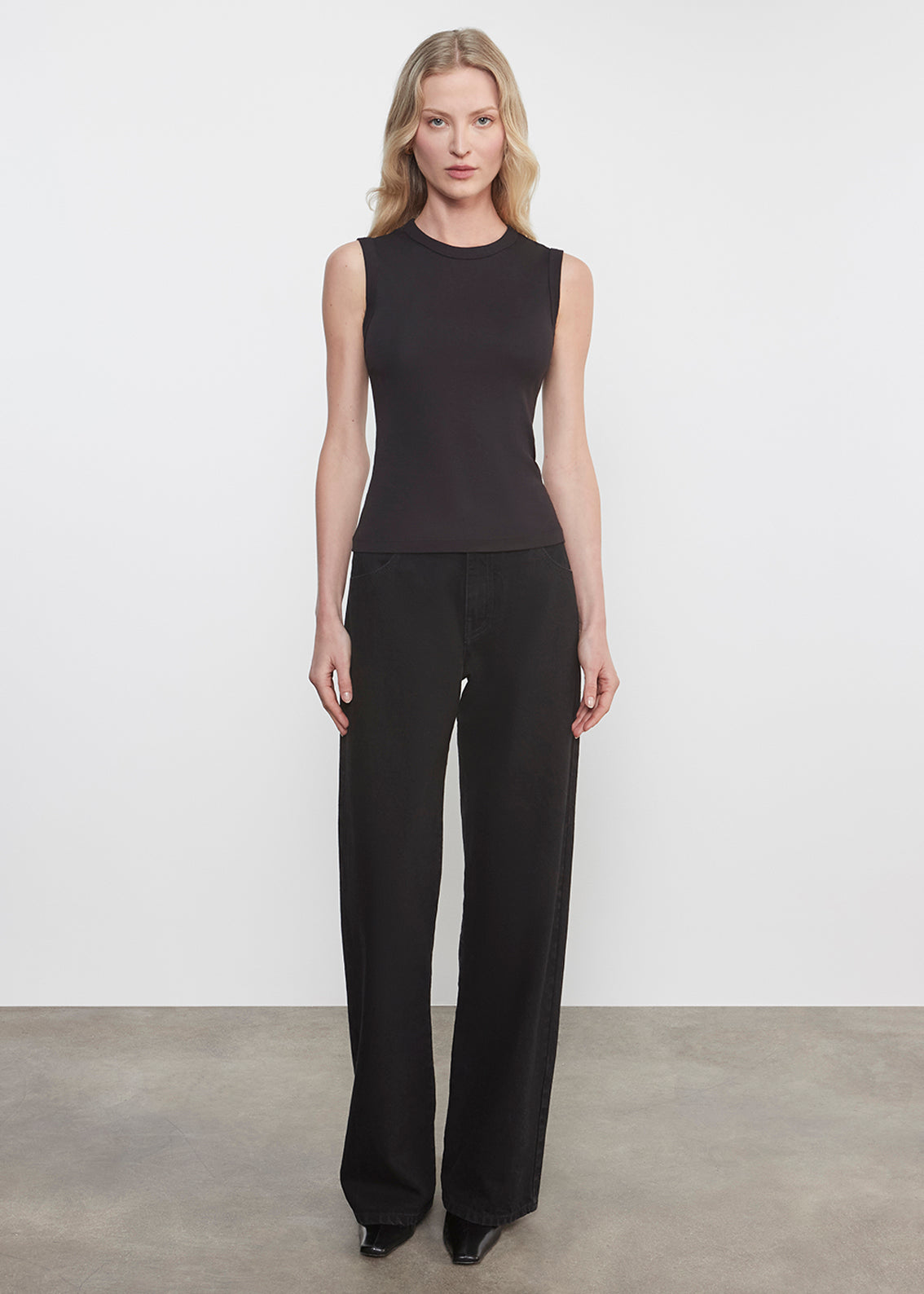Supima Cotton New Classic Sleeveless Tee | Black