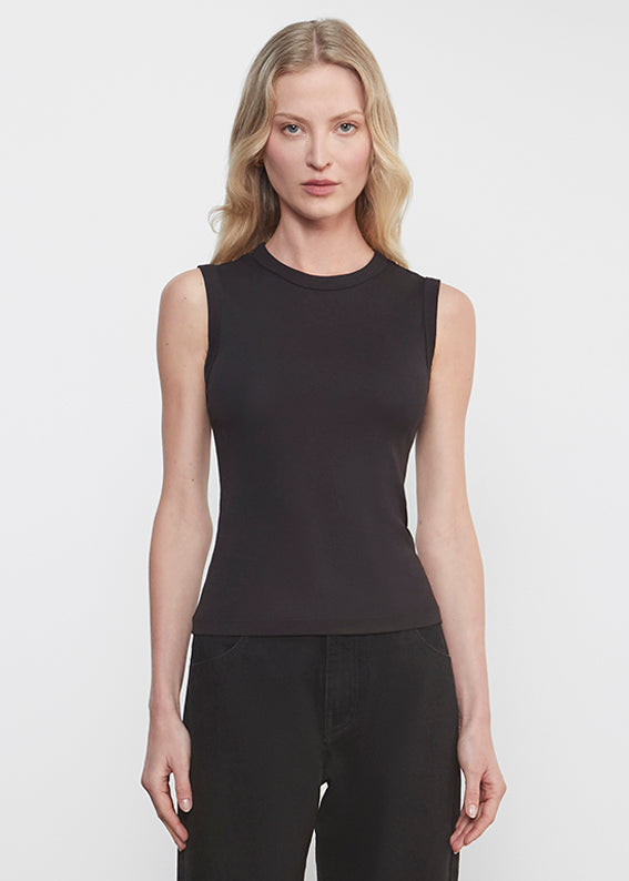 Supima Cotton New Classic Sleeveless Tee | Black