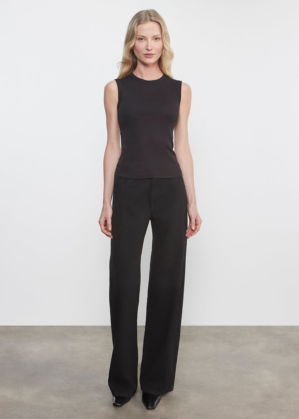 Supima Cotton New Classic Sleeveless Tee | Black