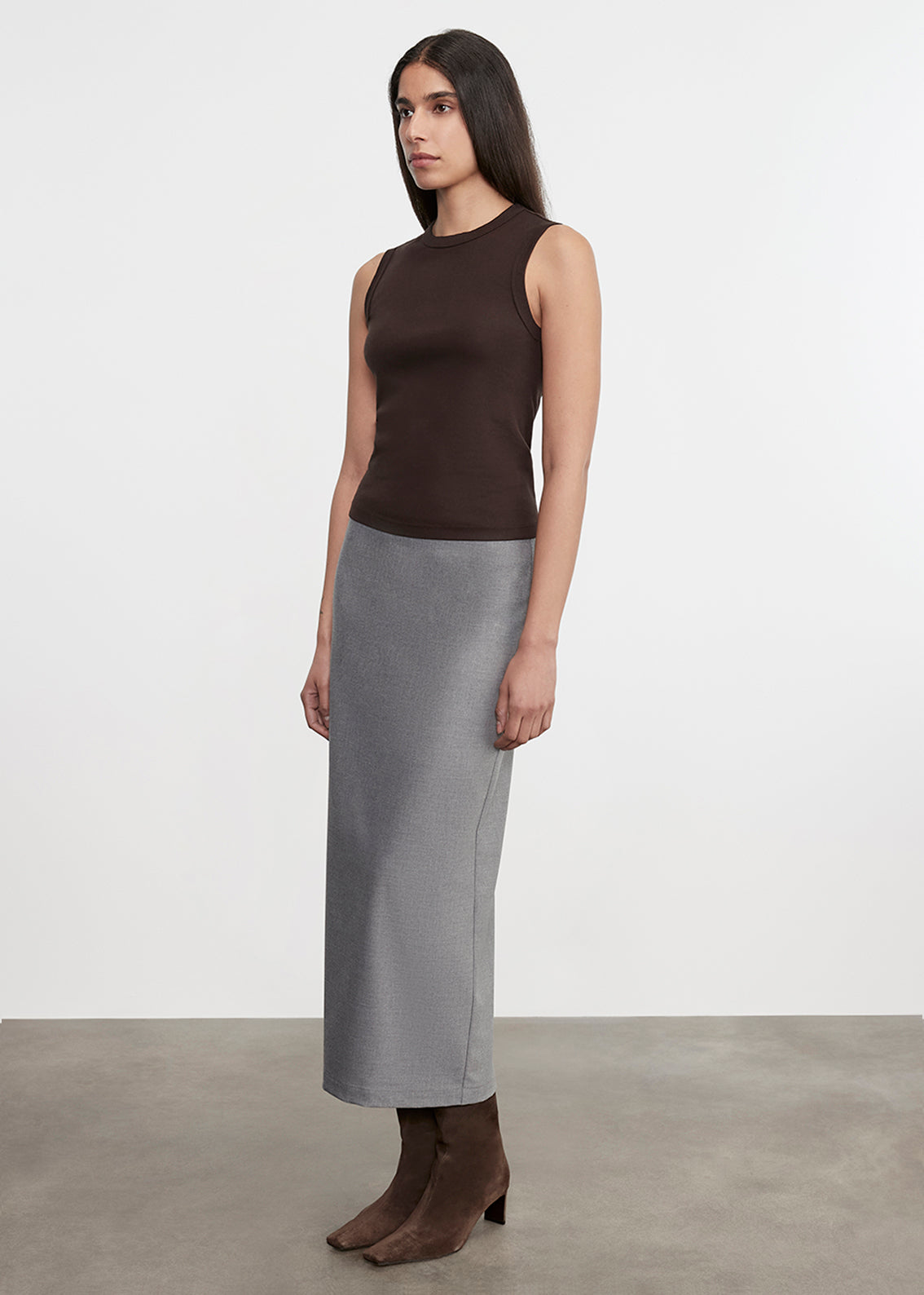 Supima Cotton New Classic Sleeveless Tee | Coffee Bean
