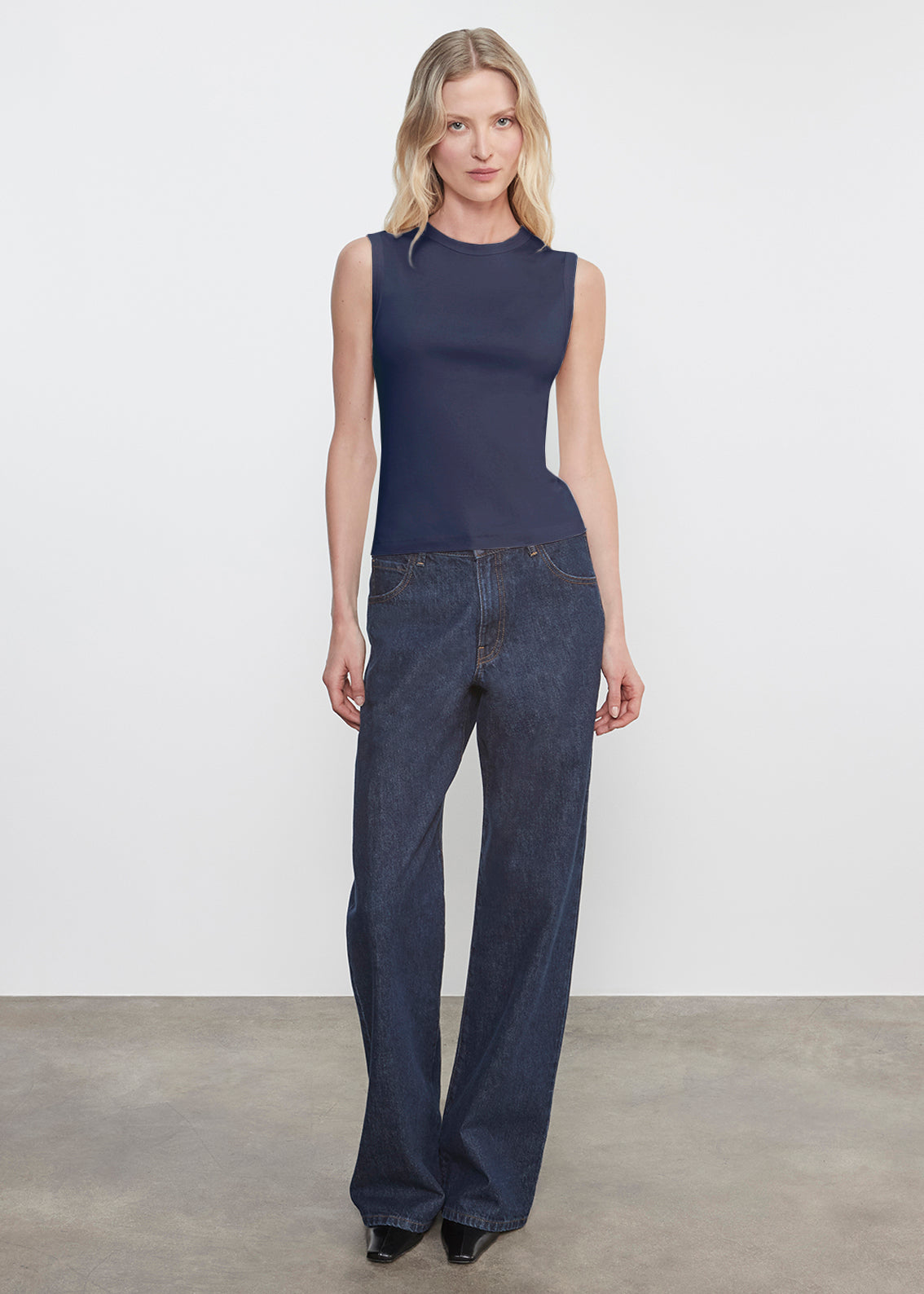 Supima Cotton New Classic Sleeveless Tee | Midnight Blue