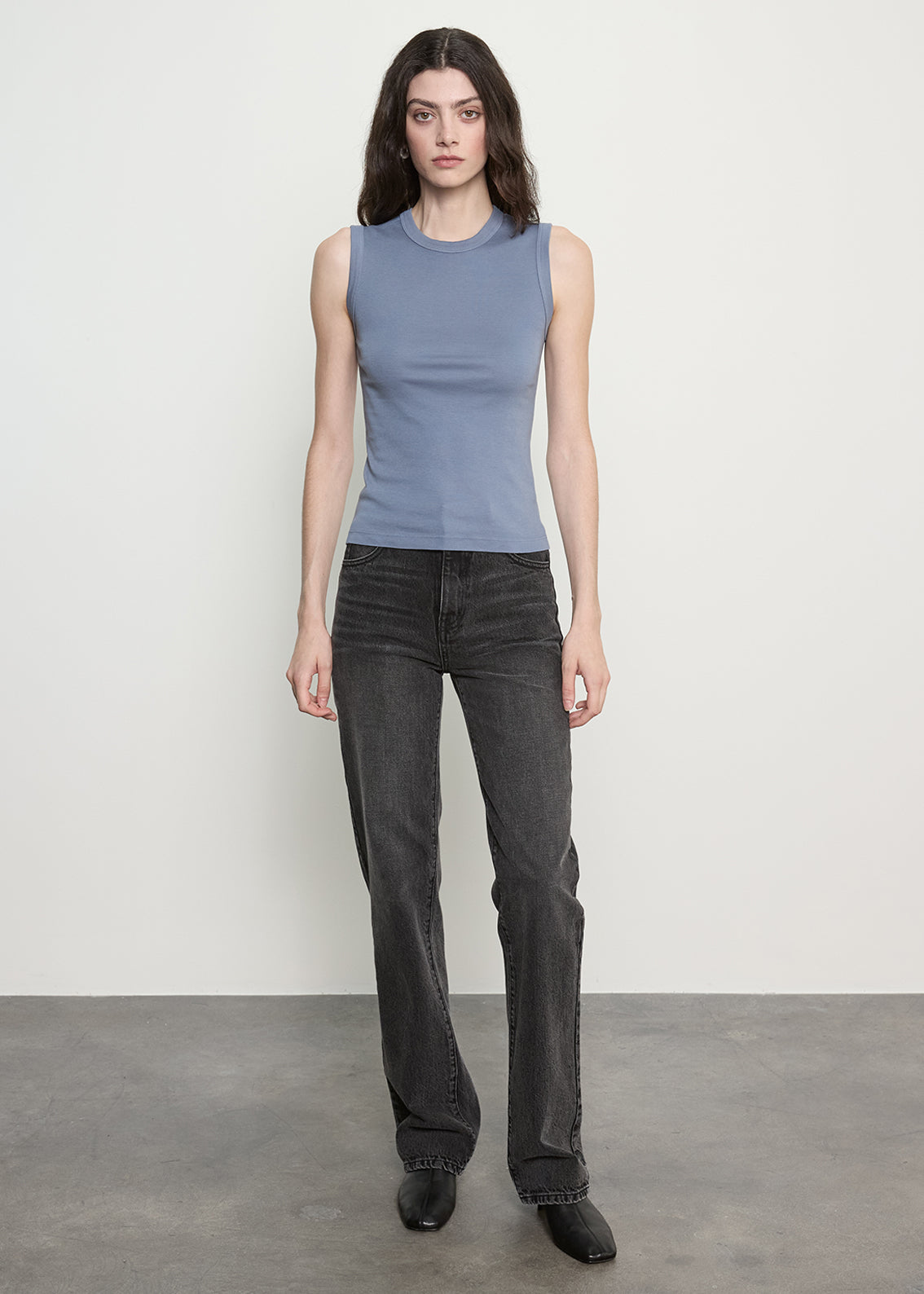 Supima Cotton New Classic Sleeveless Tee | Steel Blue