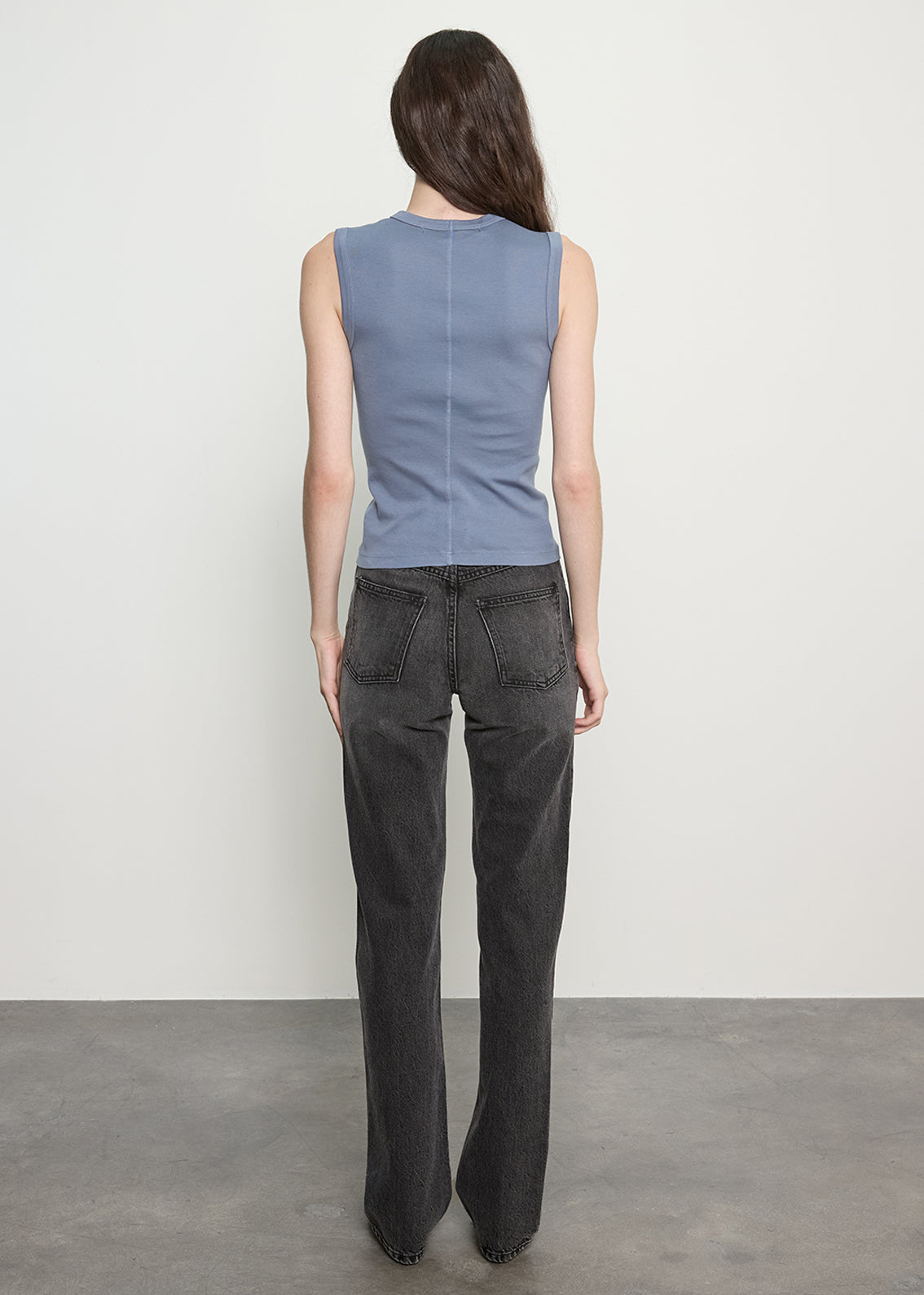 Supima Cotton New Classic Sleeveless Tee | Steel Blue