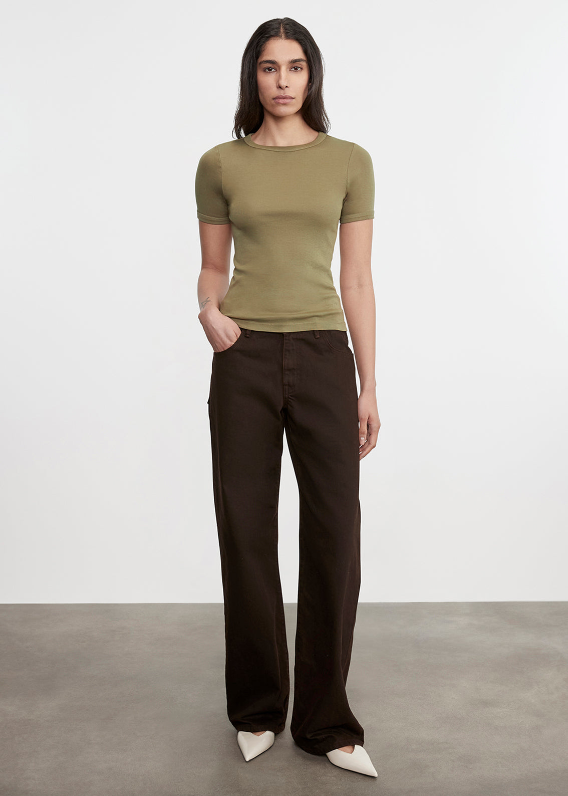 Supima Cotton New Classic S/S Tee | Olive Stone