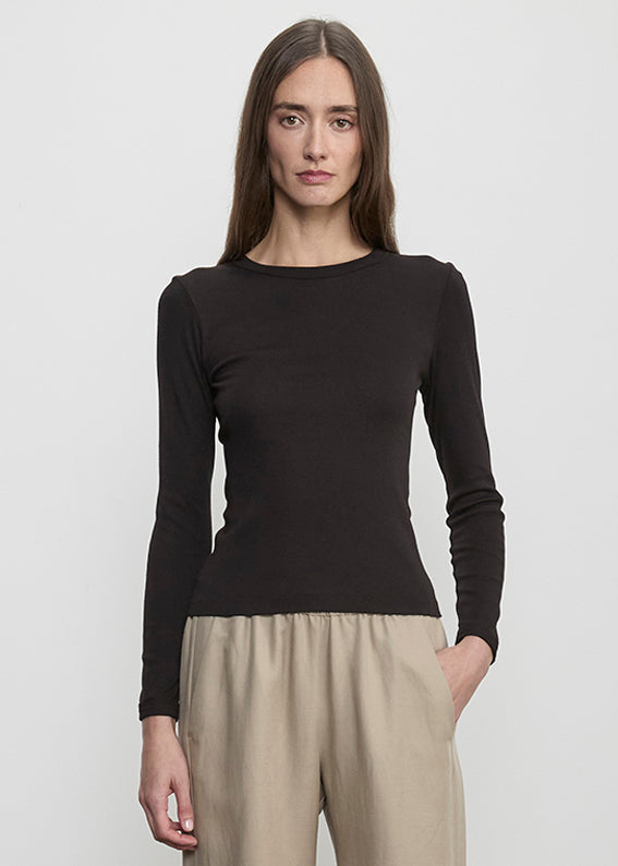 Supima Cotton New Classic L/S Tee | Black