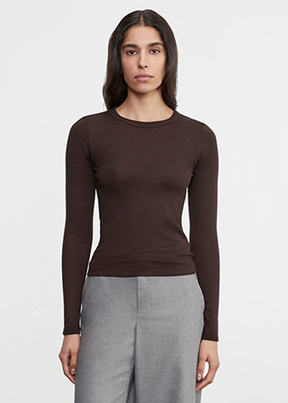 Supima Cotton New Classic L/S Tee | Coffee Bean