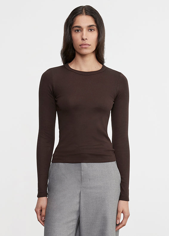 Supima Cotton New Classic L/S Tee | Coffee Bean